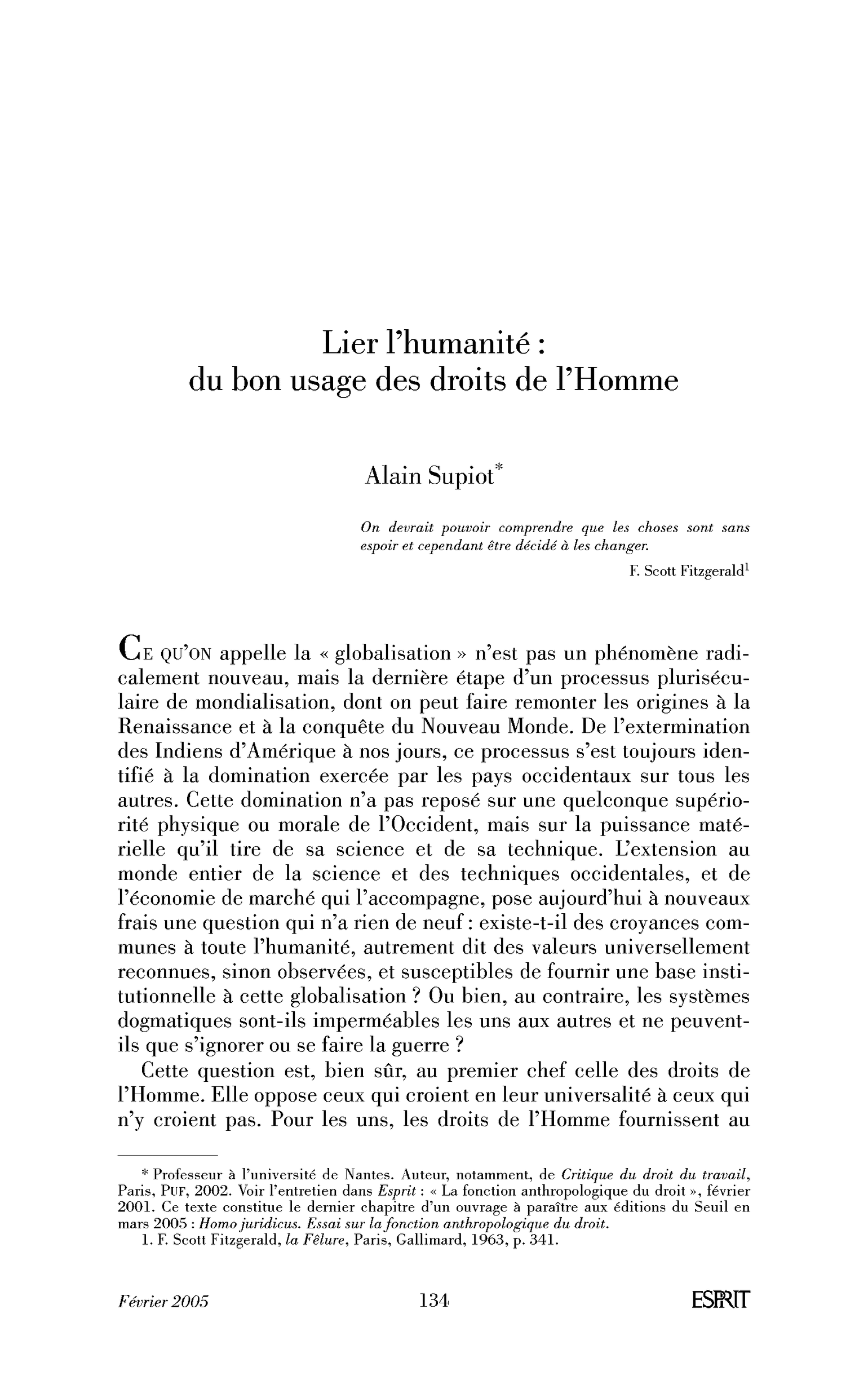 Lier l’humanité : du bon usage des droits de l’homme
