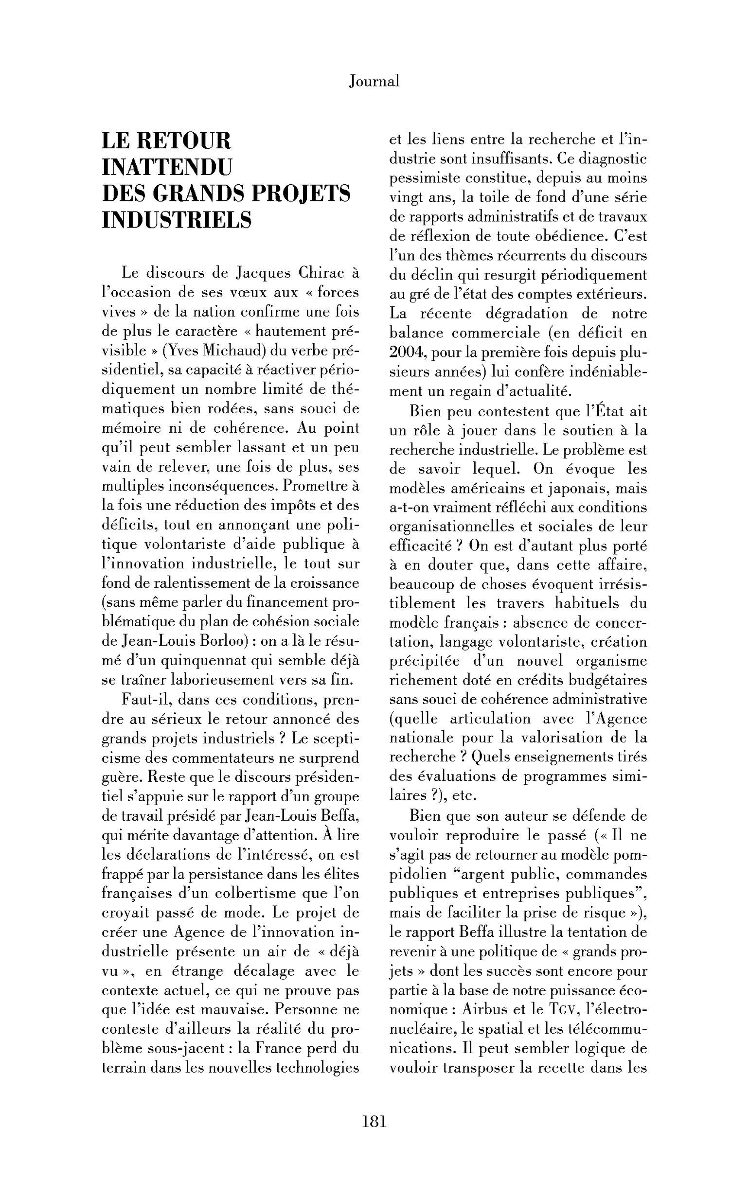 Le retour inattendu des grands projets industriels