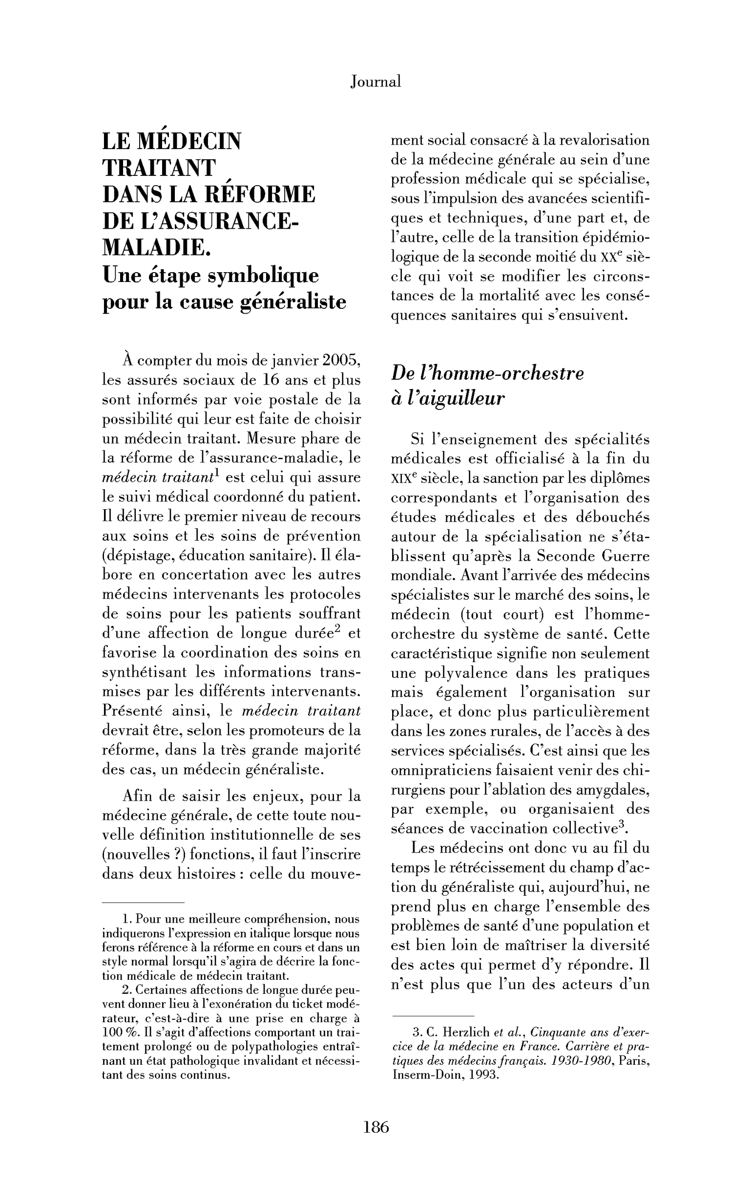 Le médecin traitant dans la réforme de l’assurance-maladie