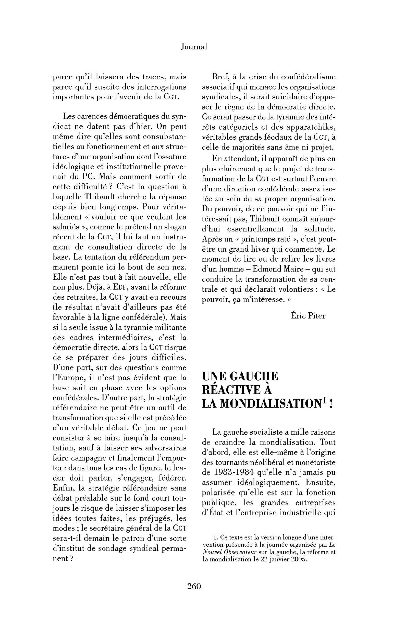 Une gauche réactive à la mondialisation !