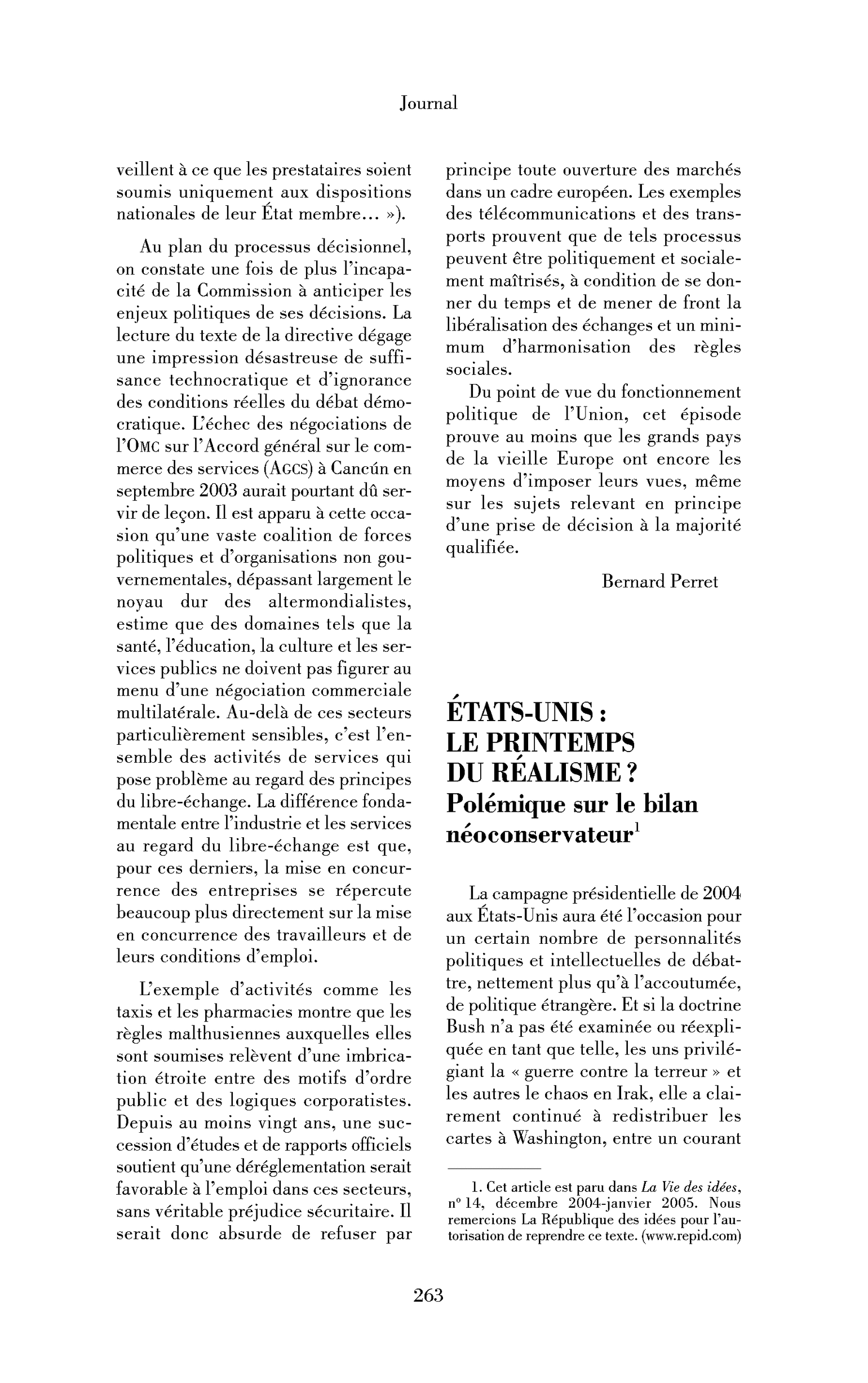 États-Unis : le printemps du réalisme ? Polémique sur le bilan néoconservateur