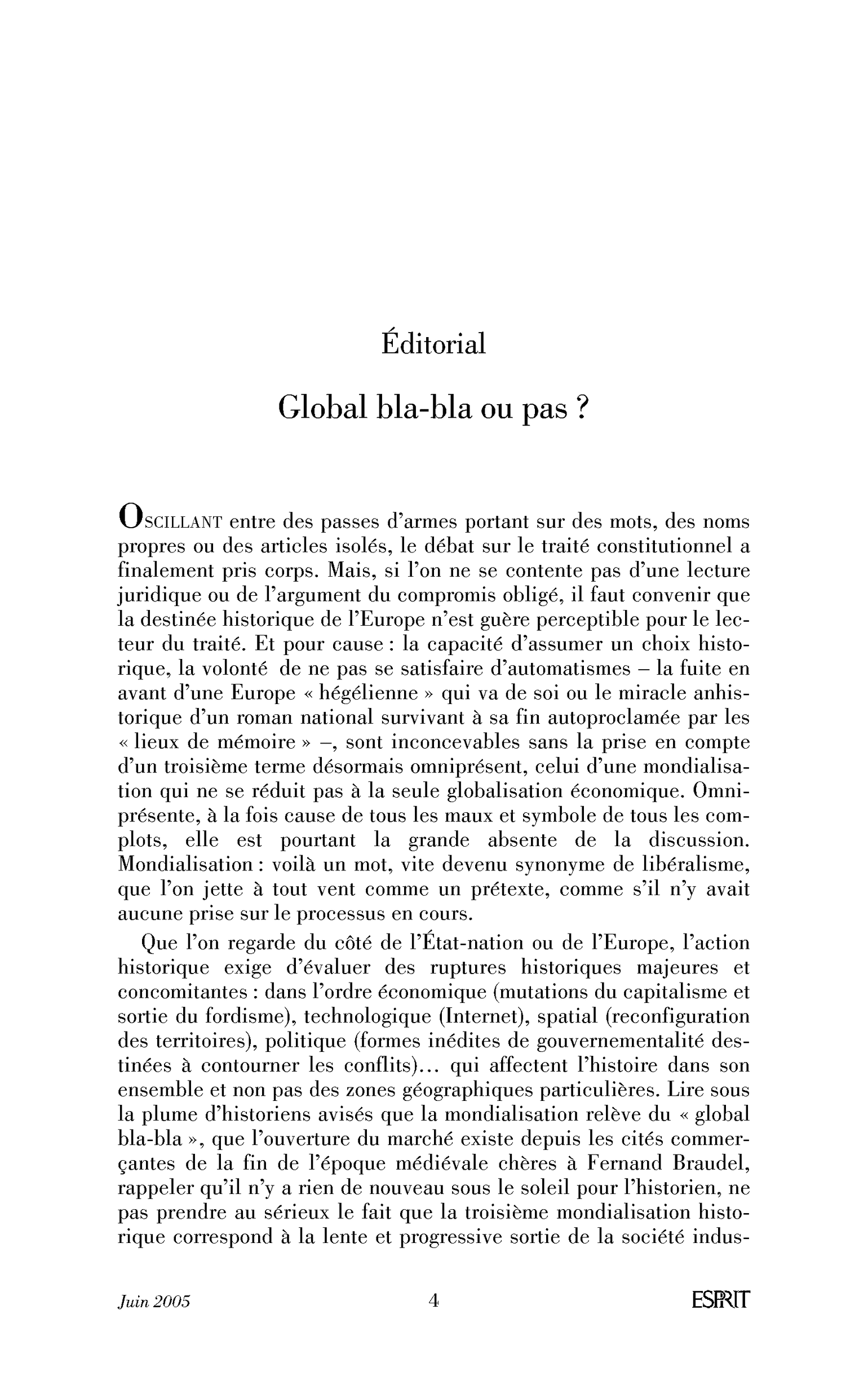 Global bla-bla ou pas ?