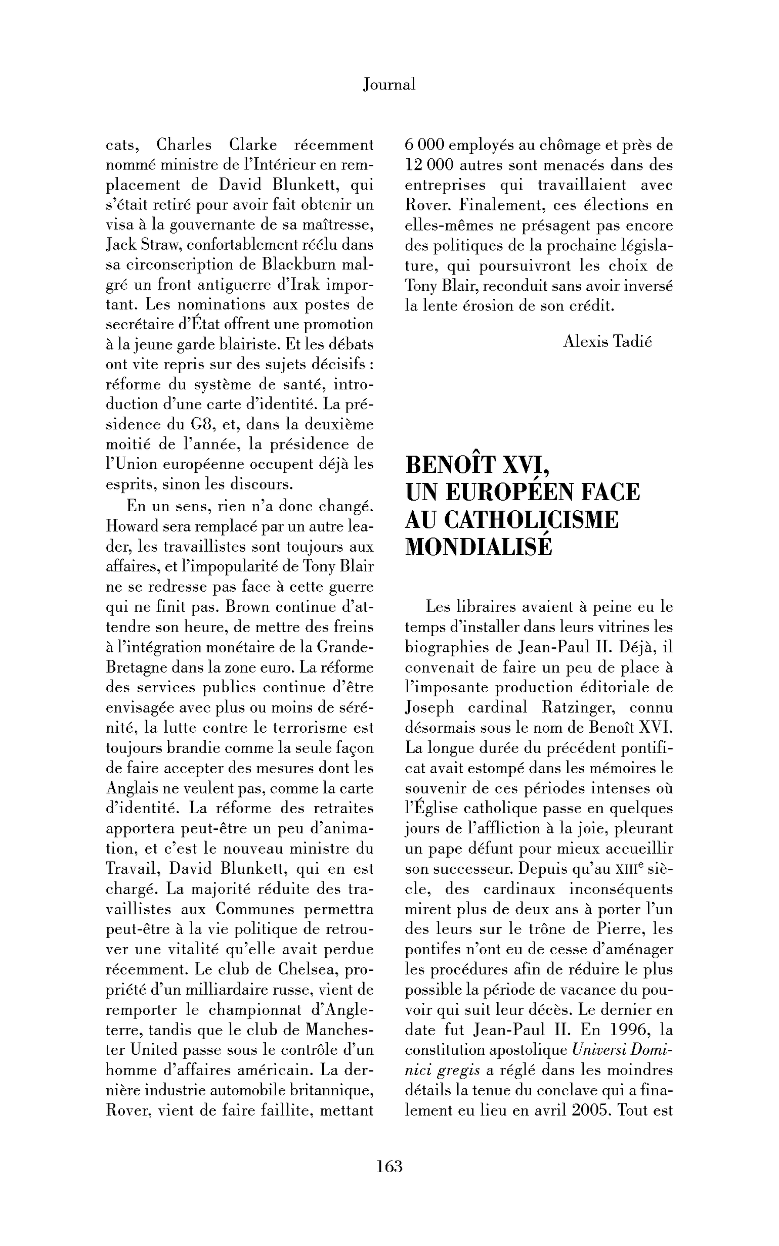 Benoît XVI, un Européen face au catholicisme mondialisé