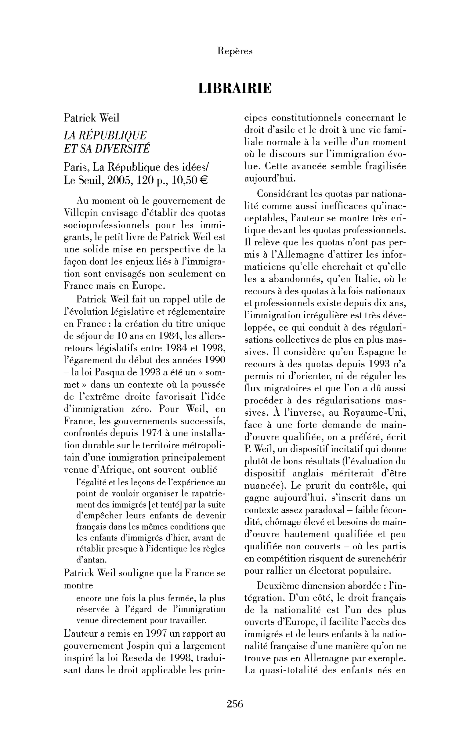 Patrick Weil: la République et sa diversité
