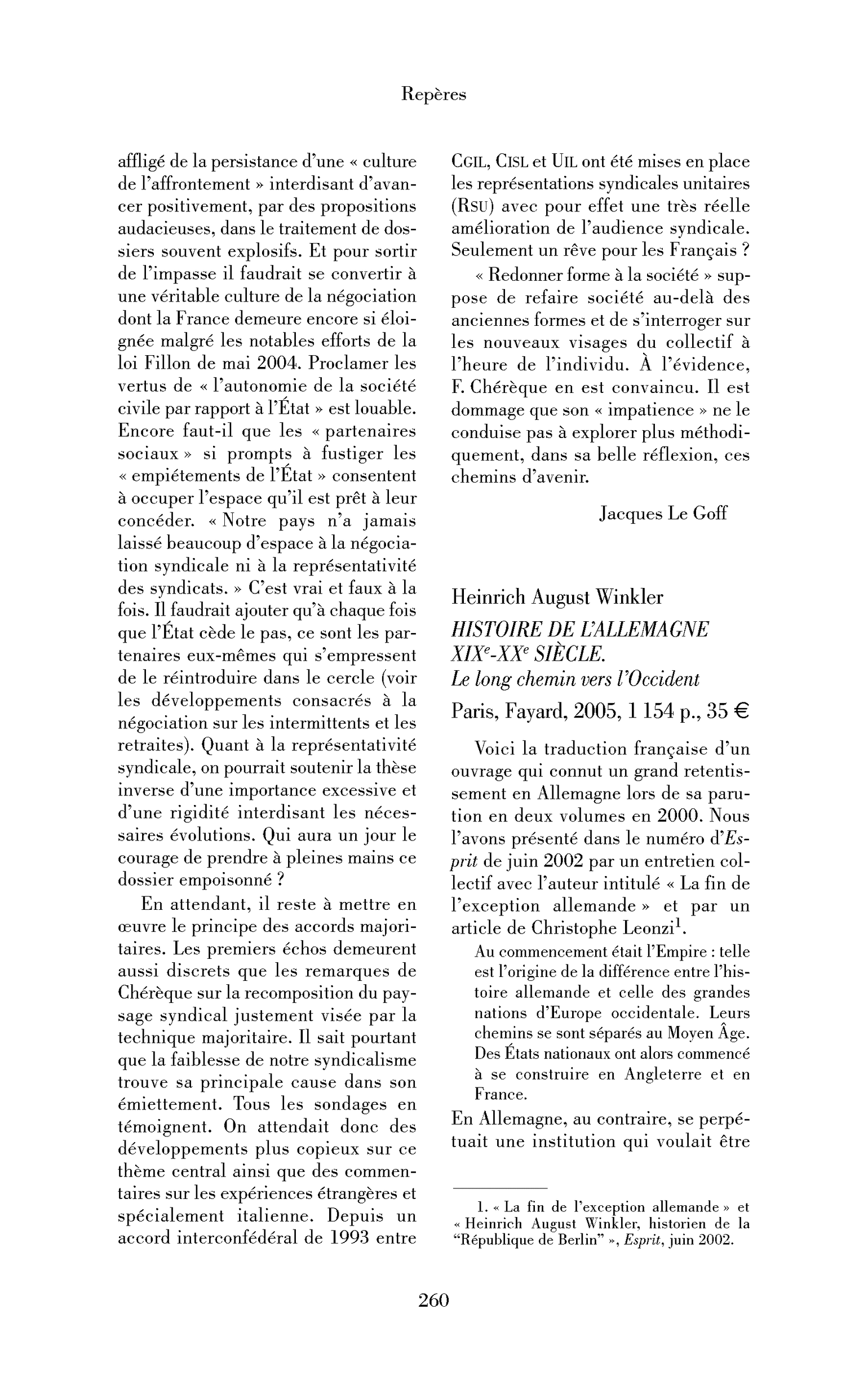 Heinrich August Winkler: Histoire de l’Allemagne XIXe-XXe siècle. Le long chemin vers l’Occident