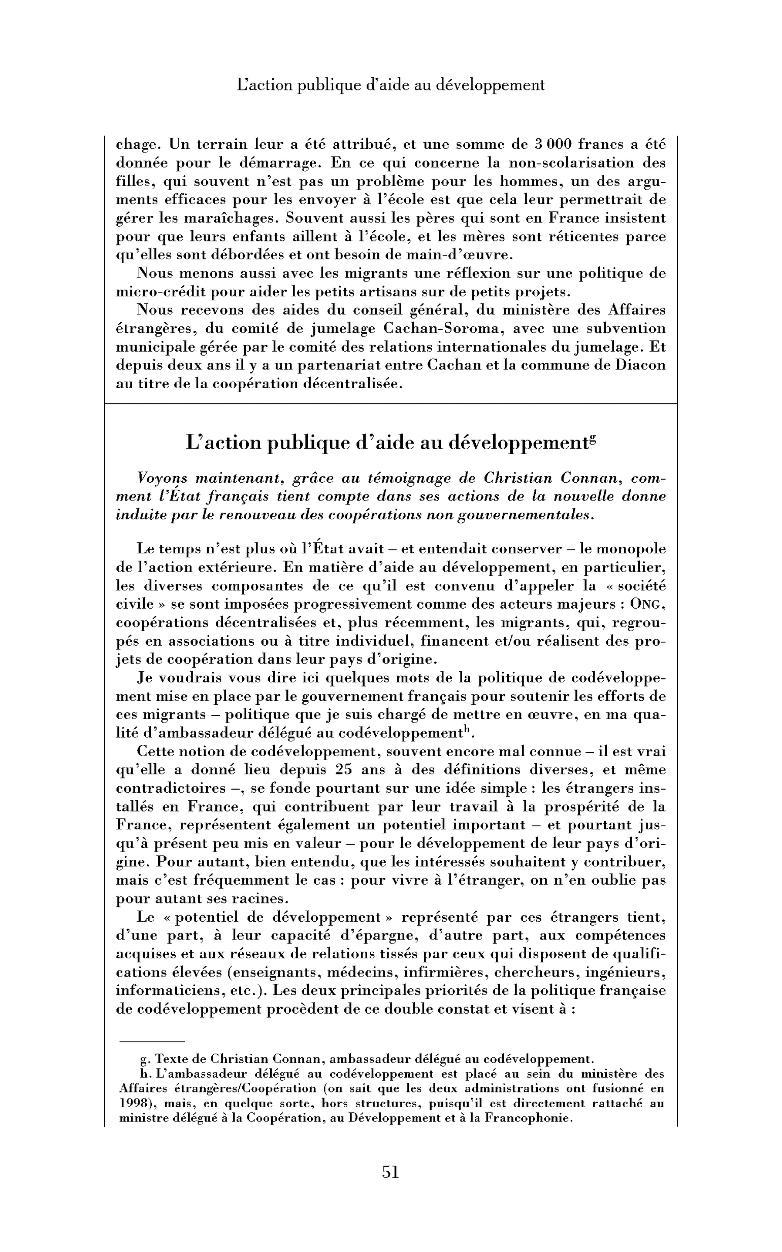 L’action public d’aide au développement. (encadré)