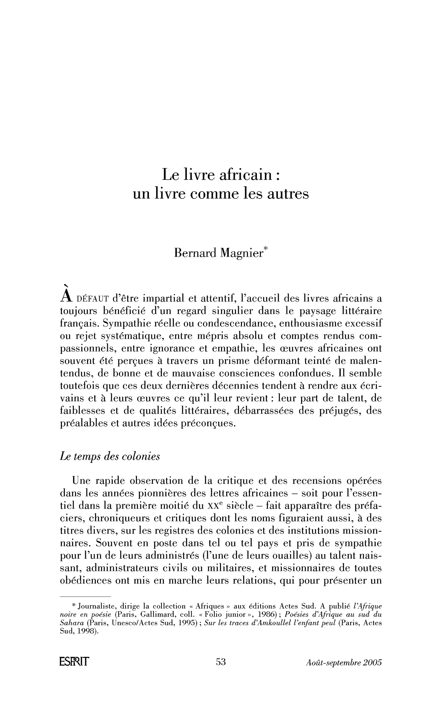 Le livre africain : un livre comme les autres