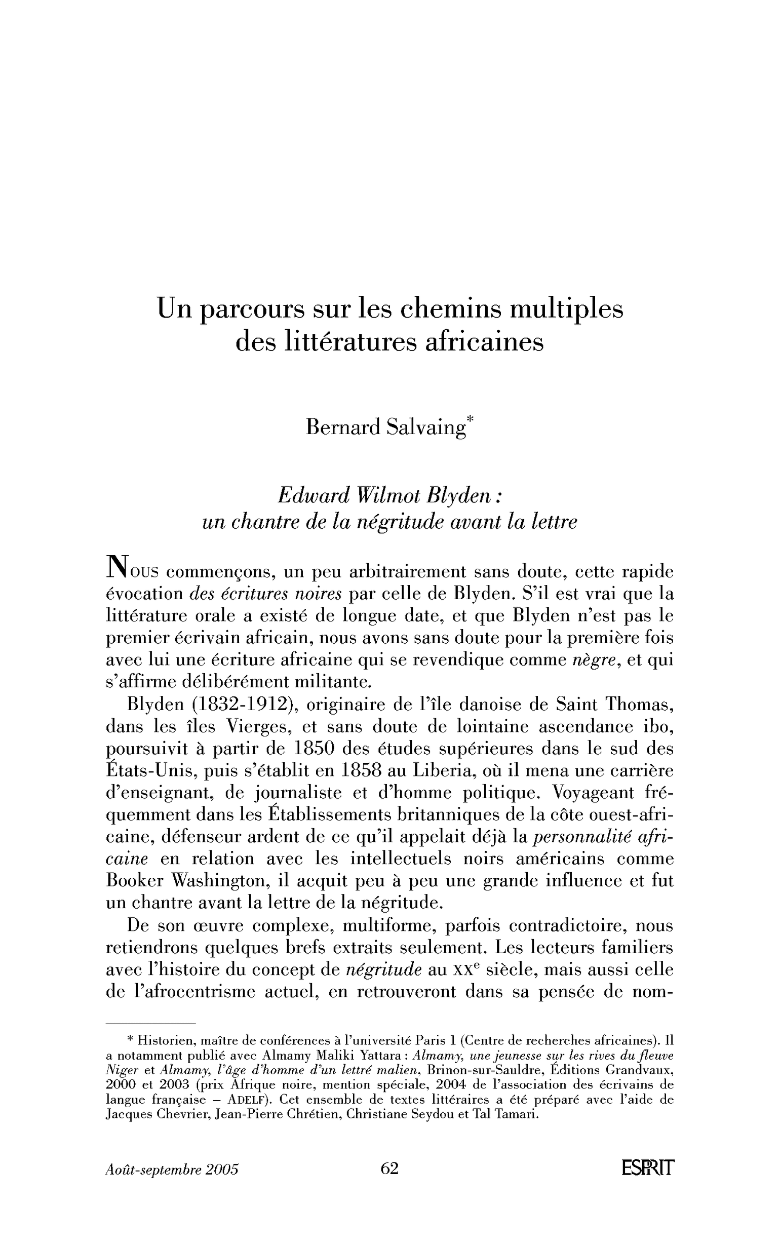 Un parcours sur les chemins multiples des littératures africaines