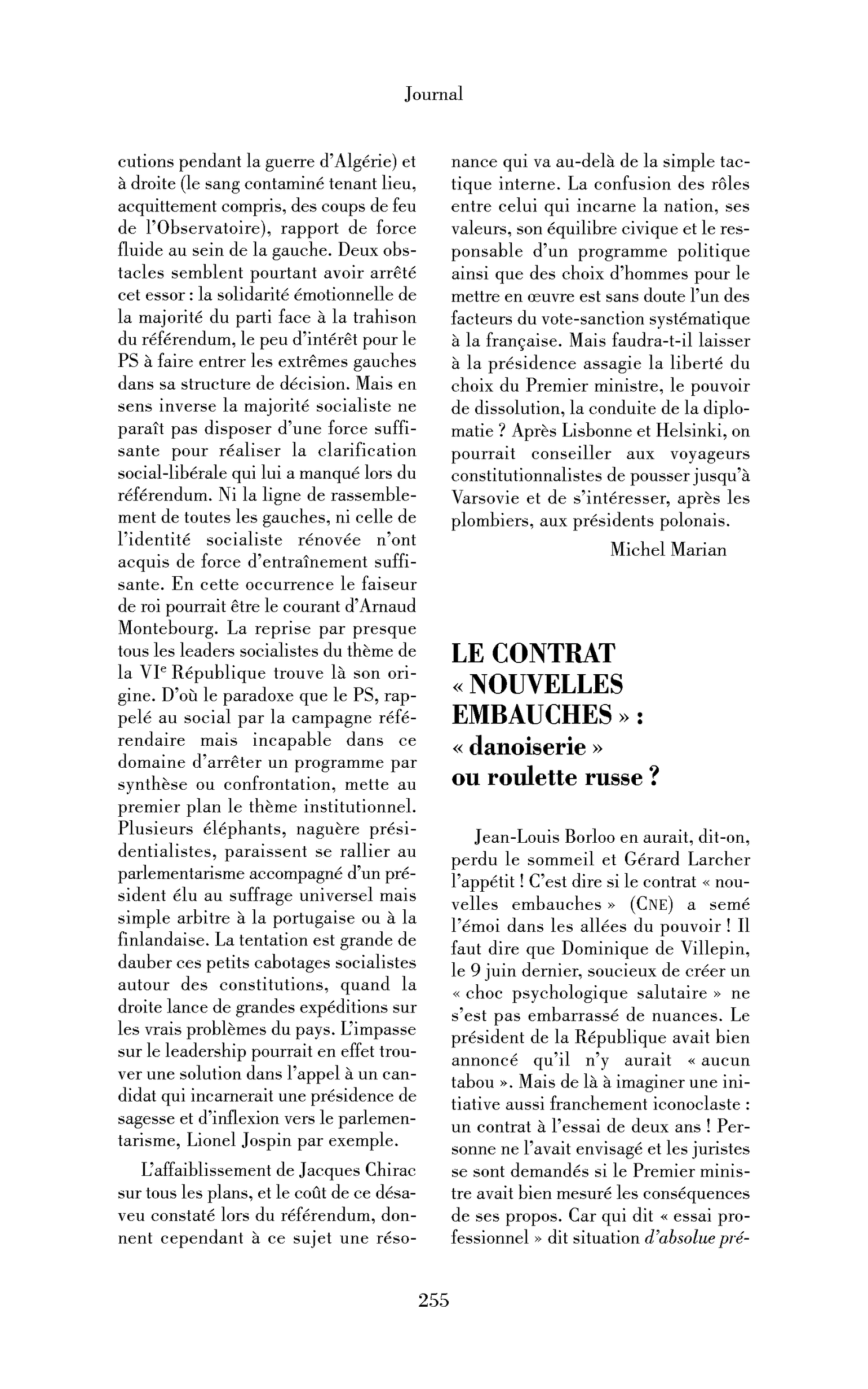 Le contrat « nouvelles embauches » : « danoiserie » ou roulette russe ?