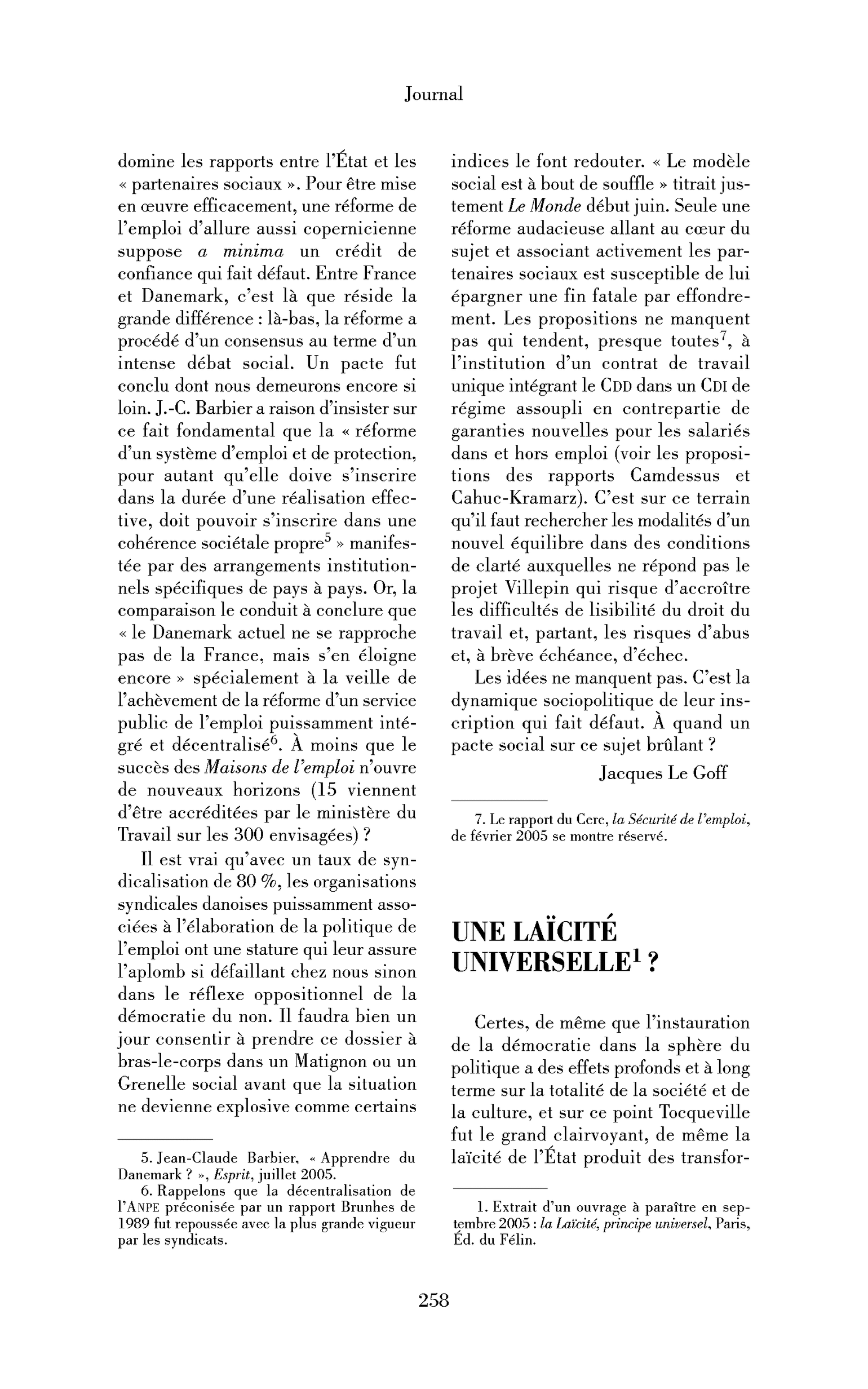 Une laïcité universelle ?