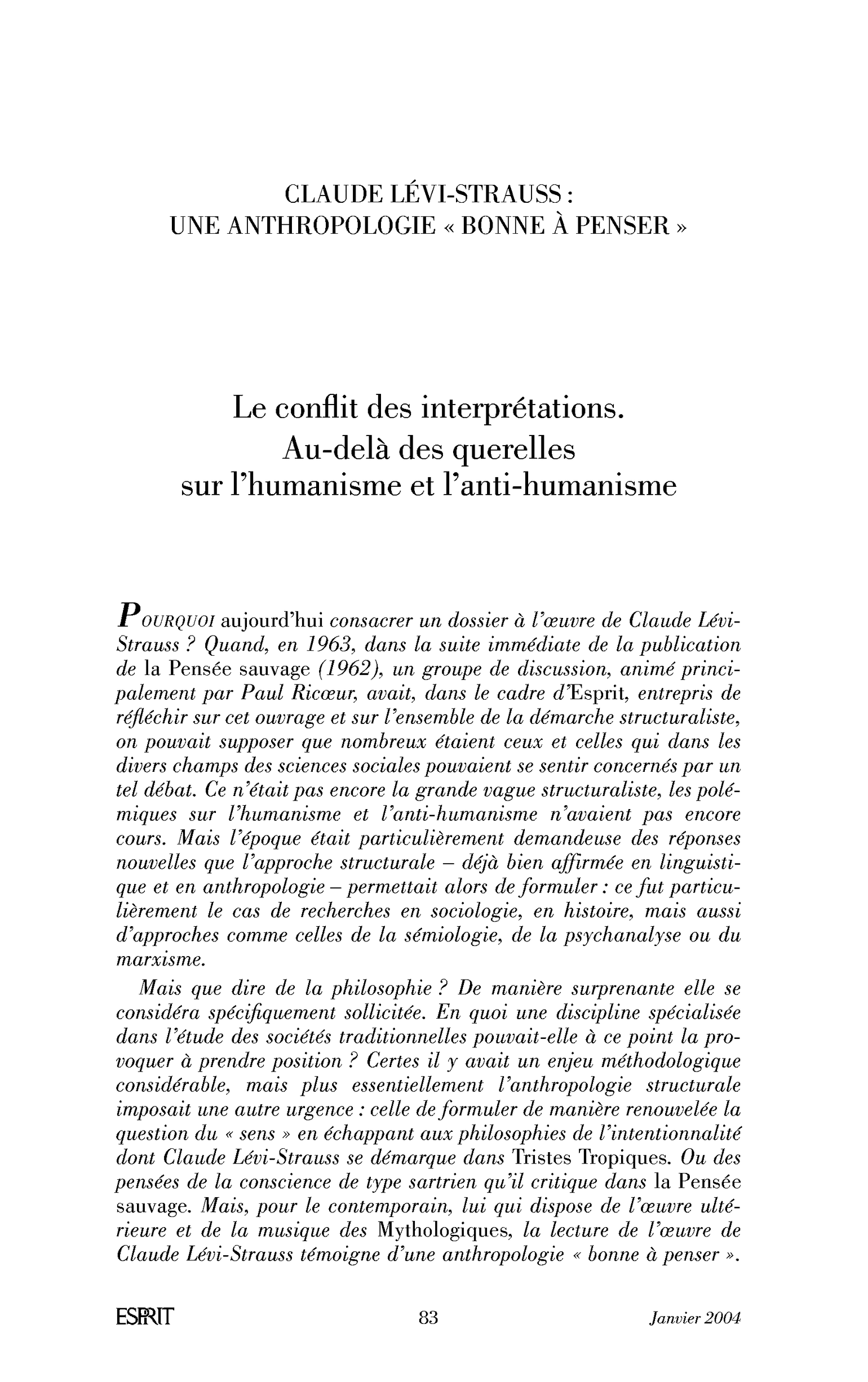 Introduction. Le conflit des interprétations. Au-delà des querelles sur l’humanisme et l’anti-humanisme