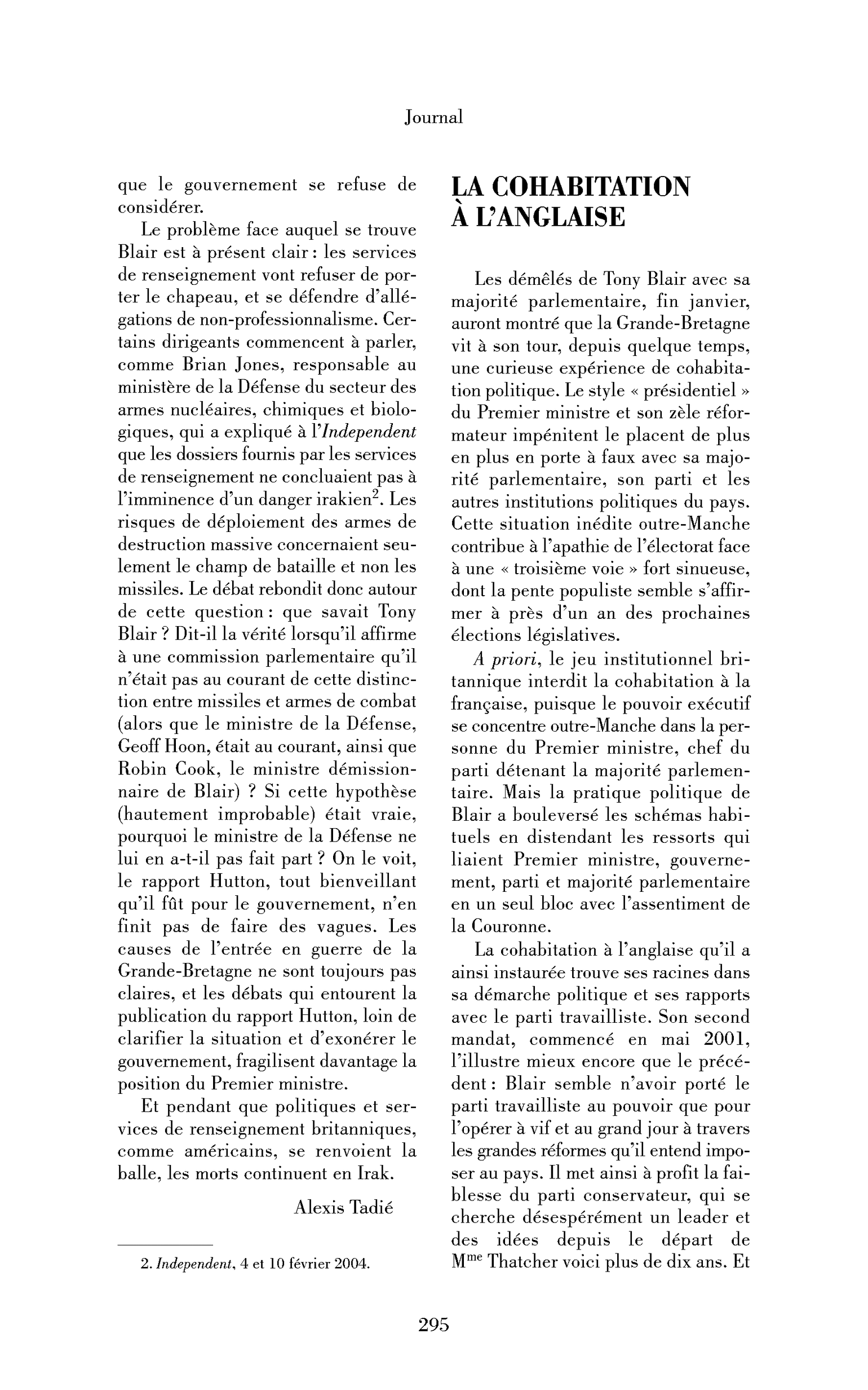 La cohabitation à l’anglaise
