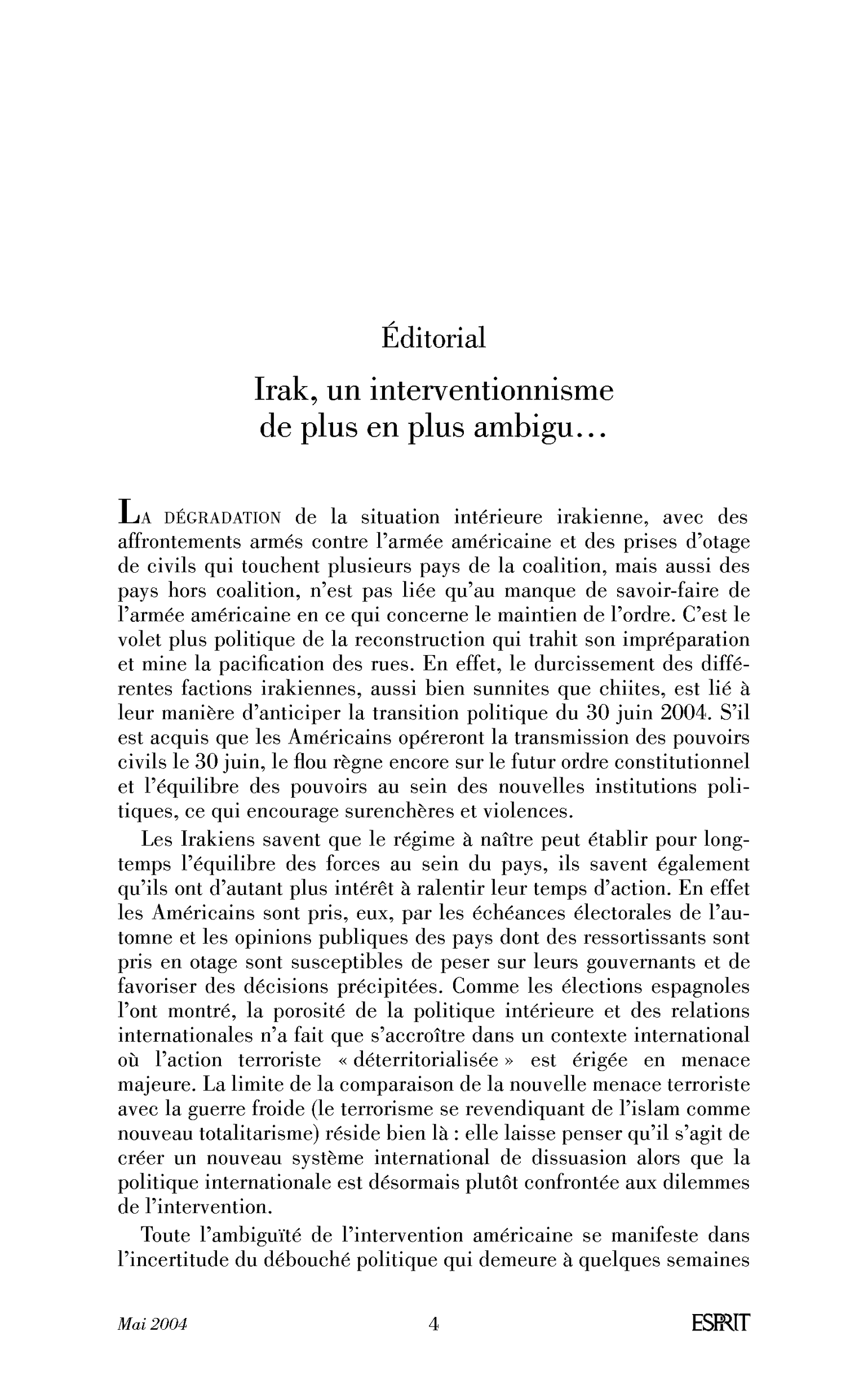 Irak, un interventionnisme de plus en plus ambigu…