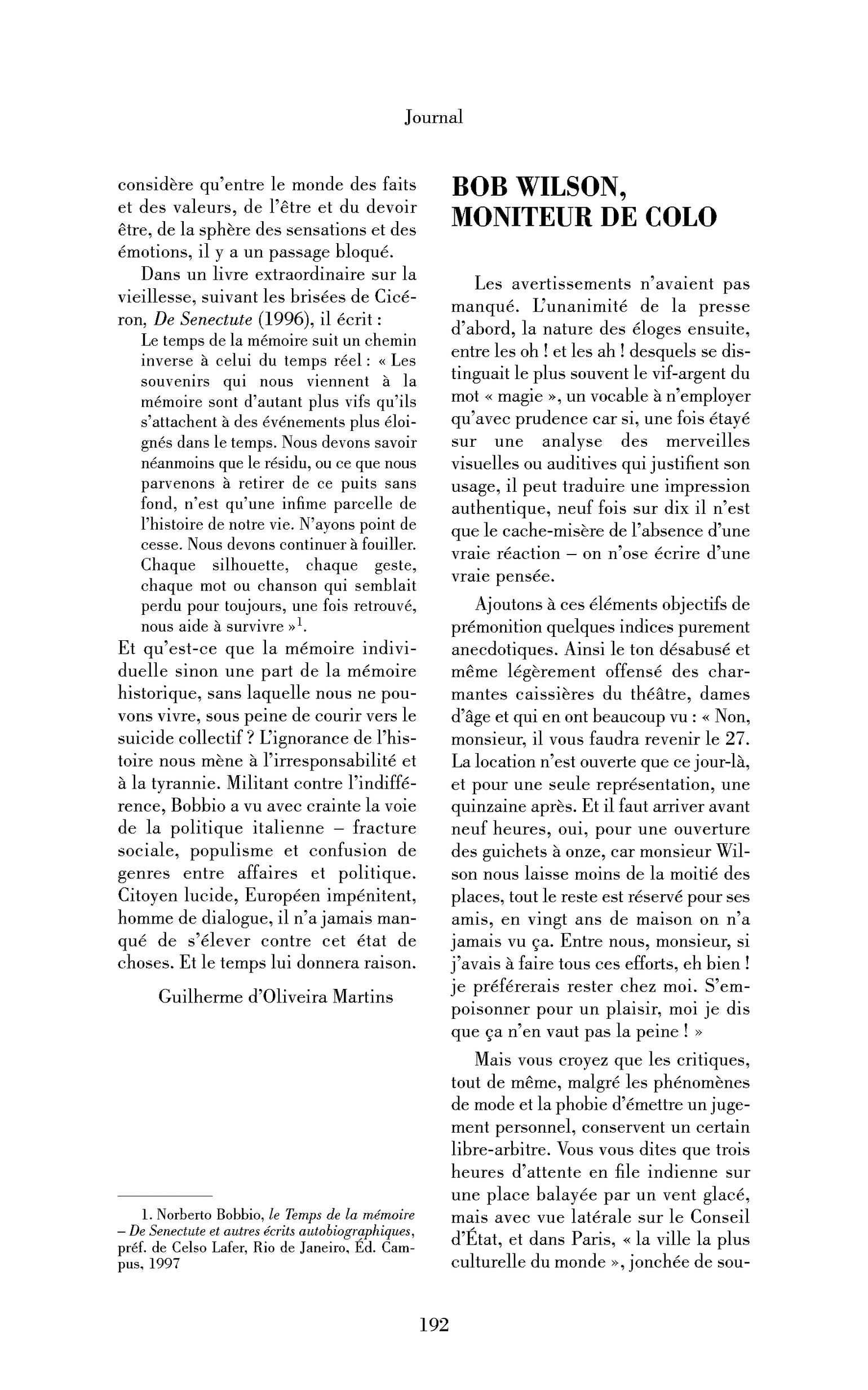Bob Wilson, moniteur de colo