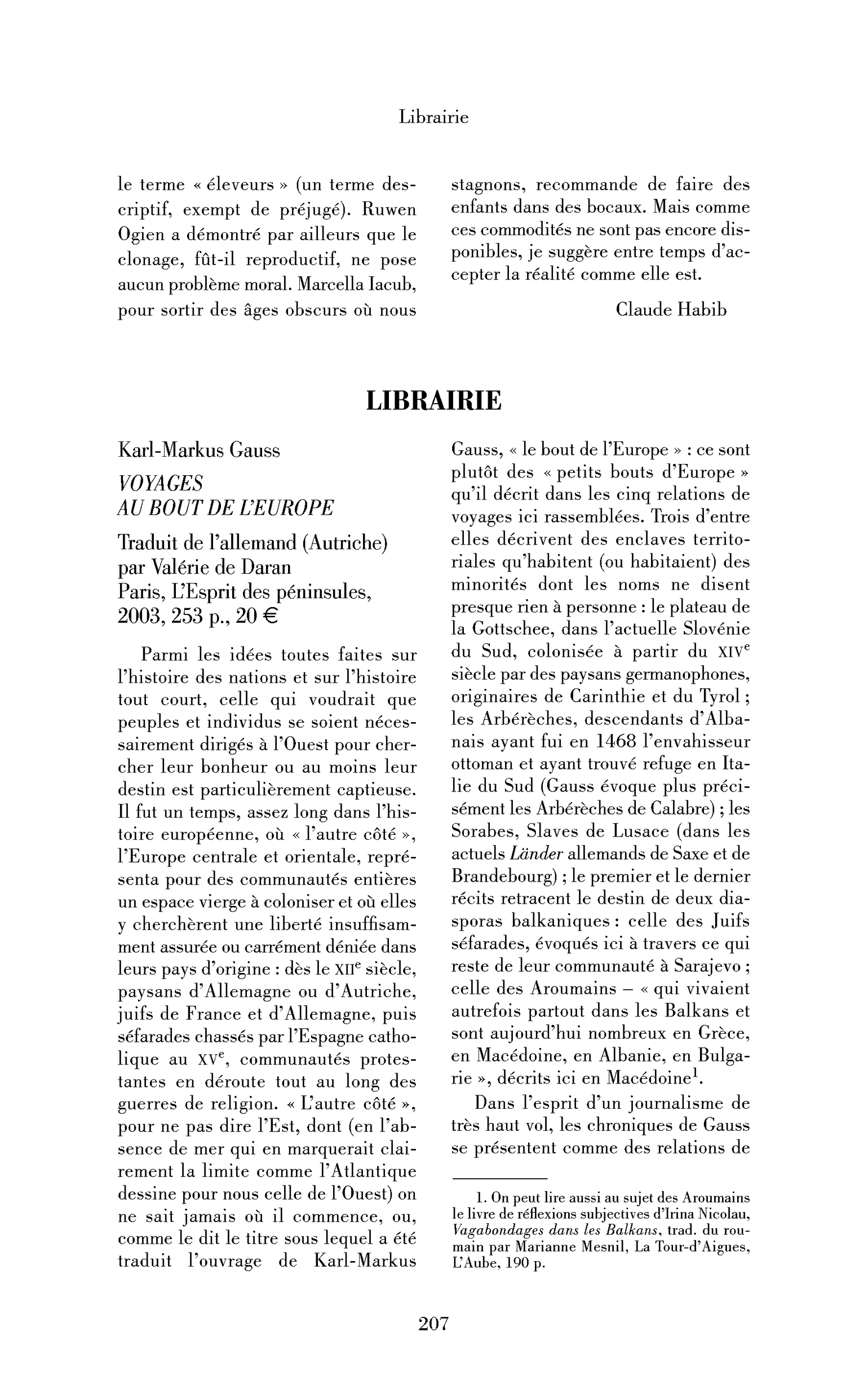 Karl-Markus Gauss: Voyages au bout de l’Europe