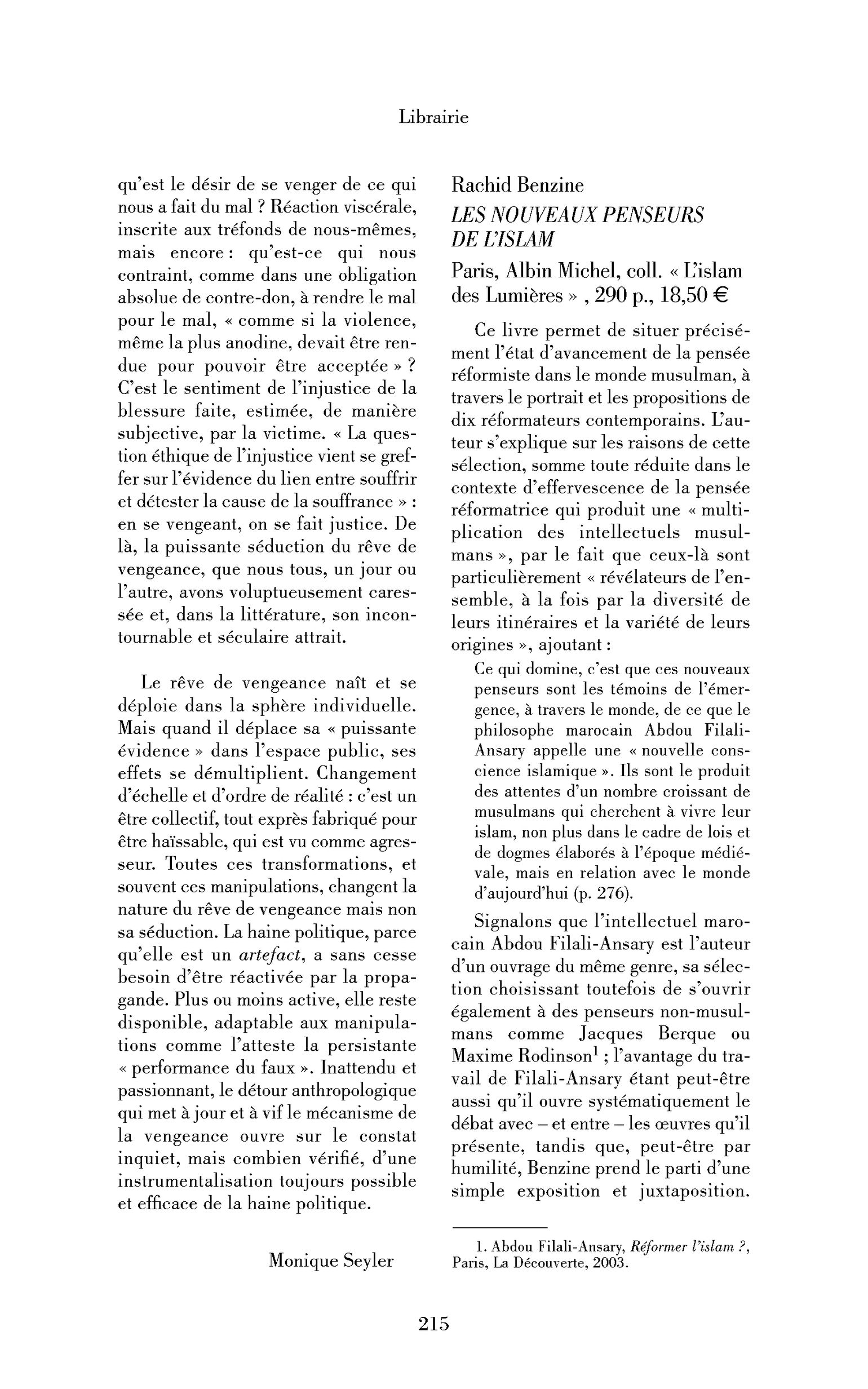 Rachid Benzine: les Nouveaux Penseurs de l’islam