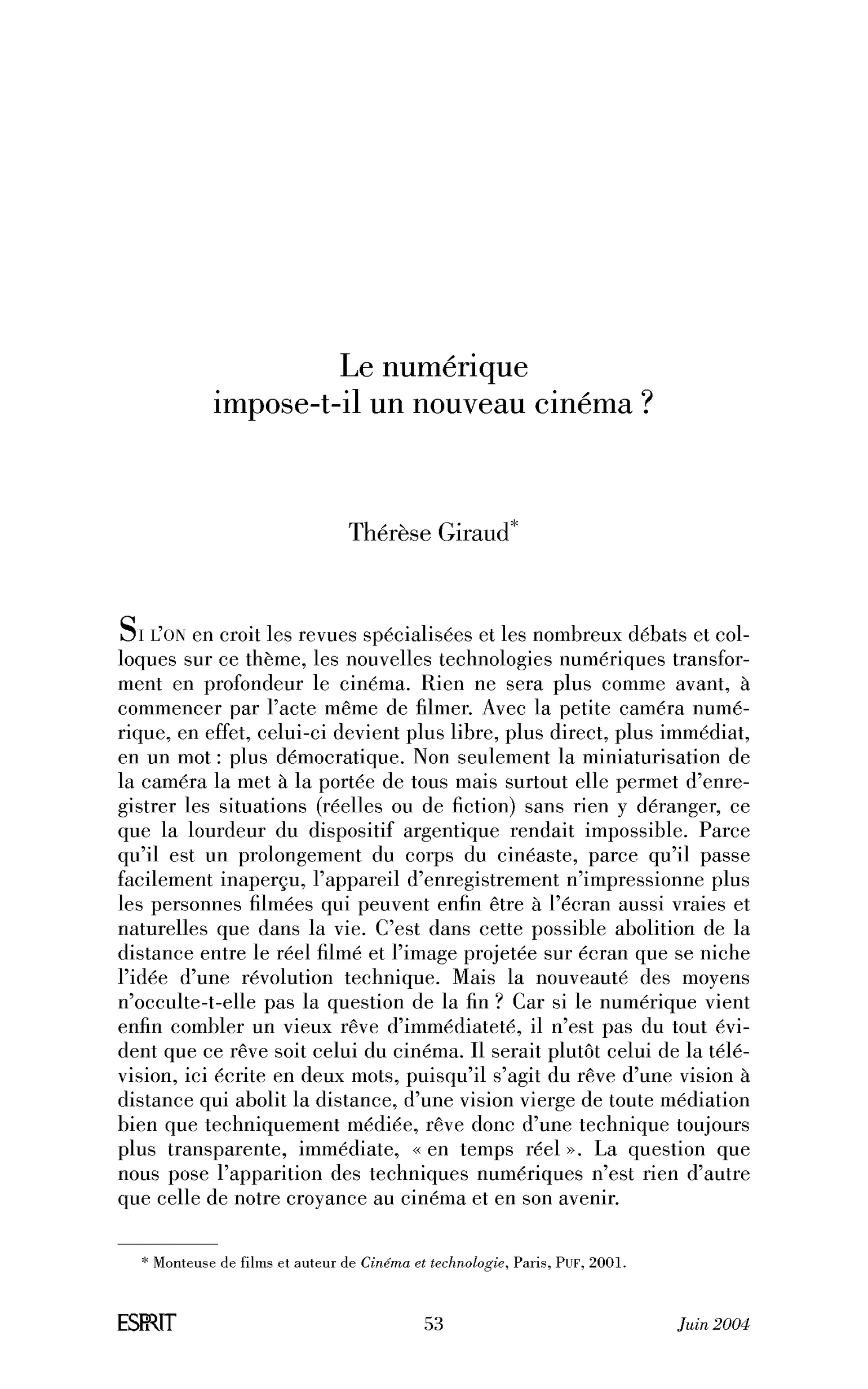 Le numérique impose-t-il un nouveau cinéma?