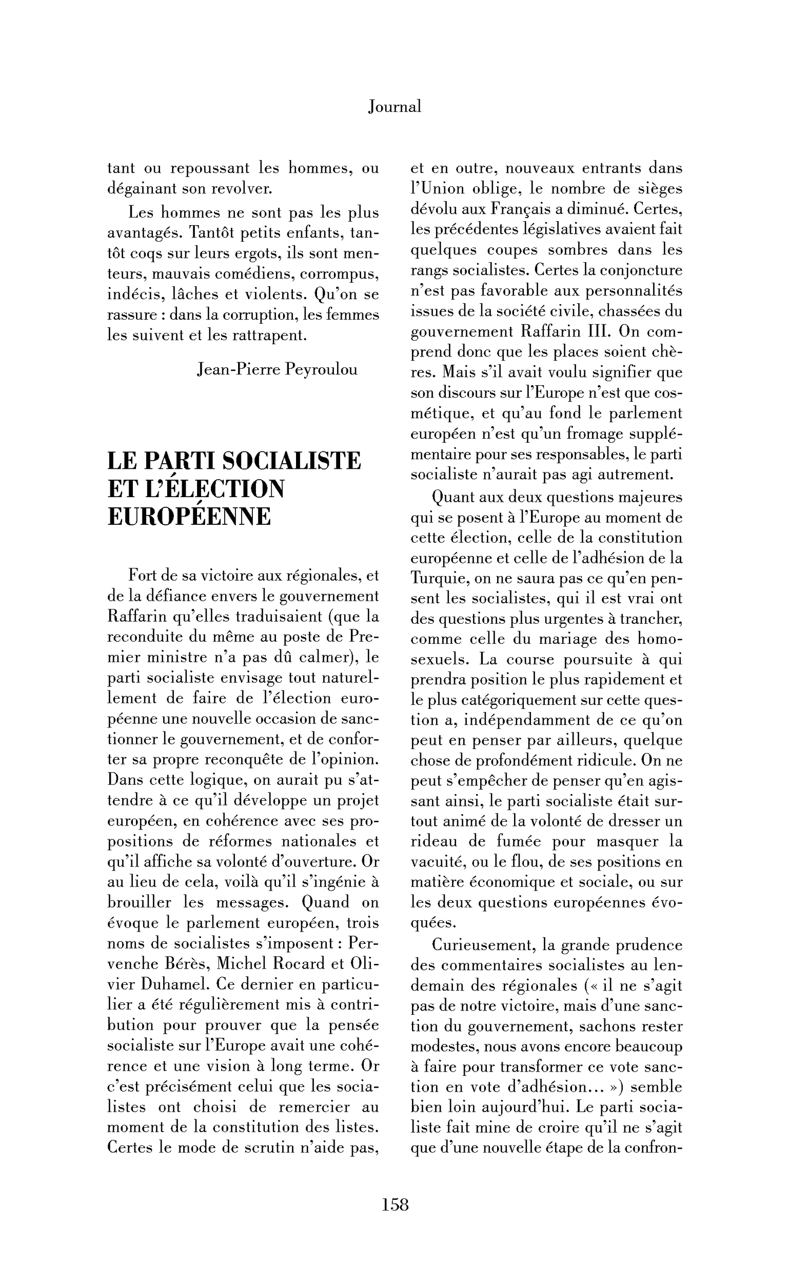 Le parti socialiste et l’élection européenne