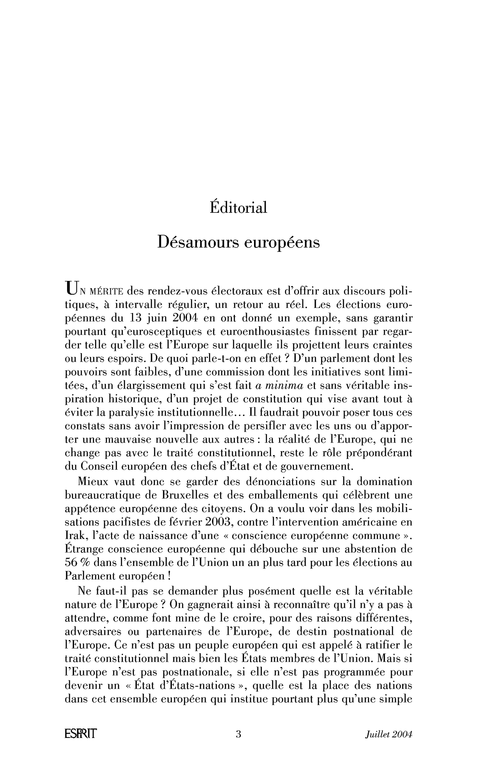 Désamours européens