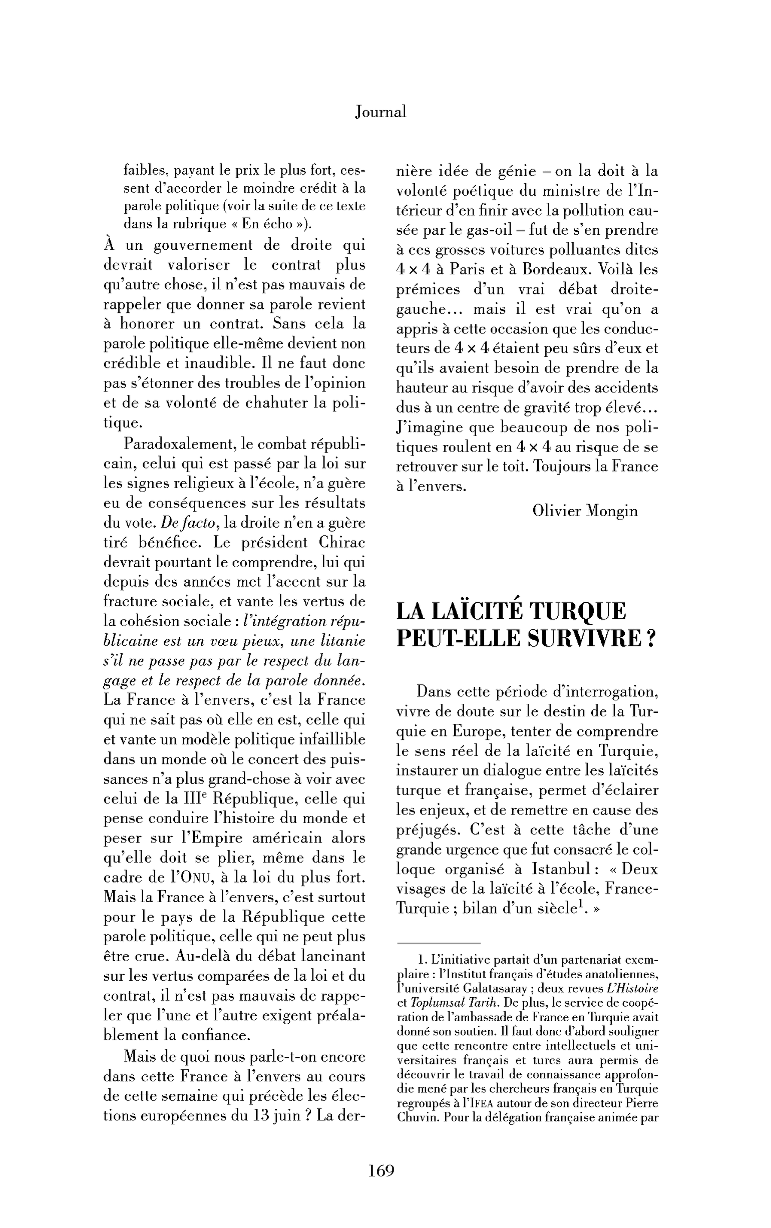 La laïcité turque peut-elle survivre?