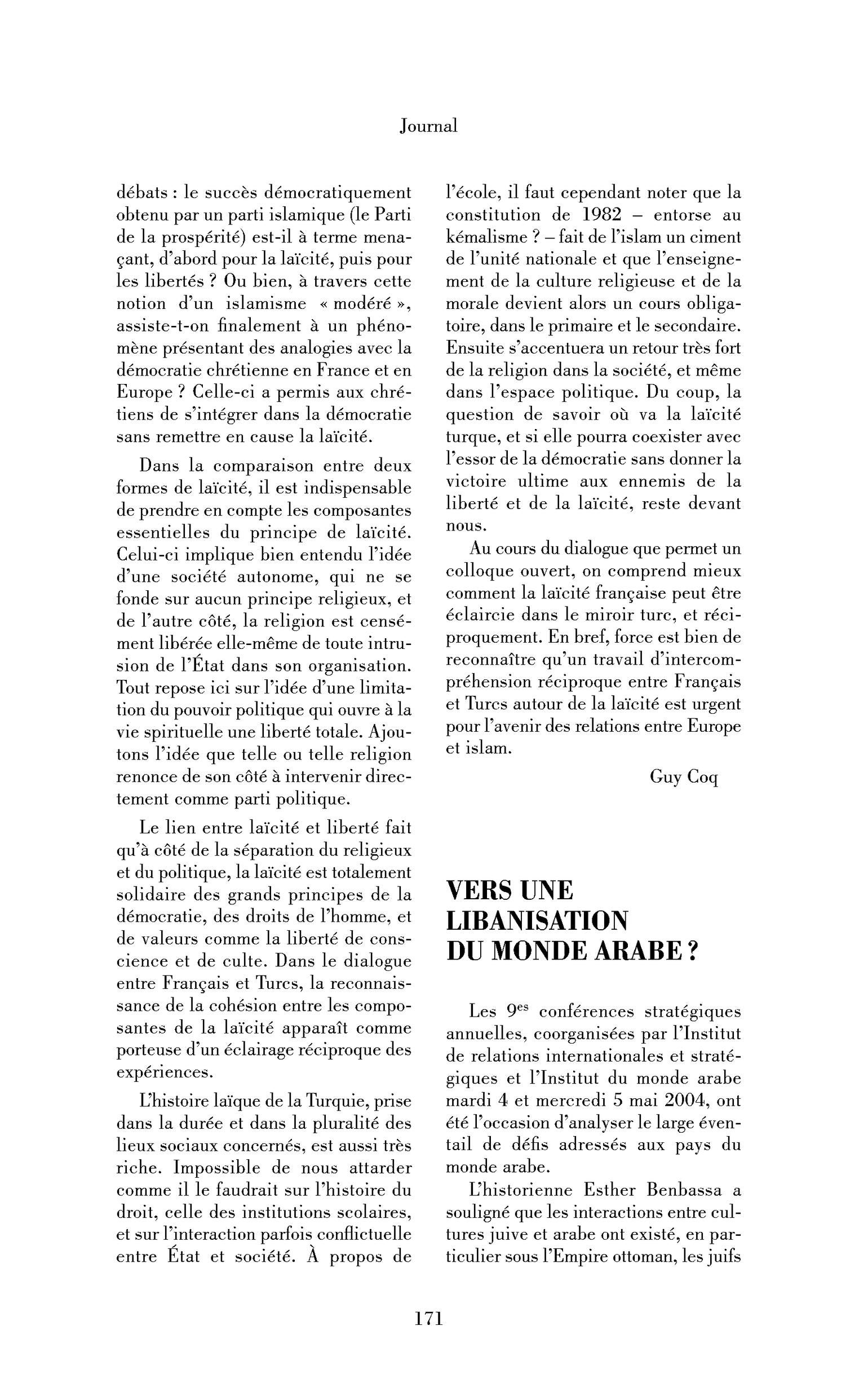 Vers une libanisation du monde arabe?