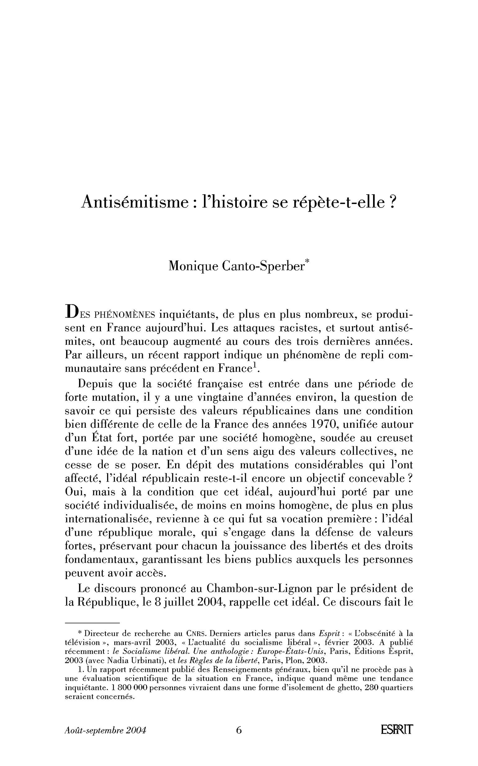 Antisémitisme: l’histoire se répète-t-elle?