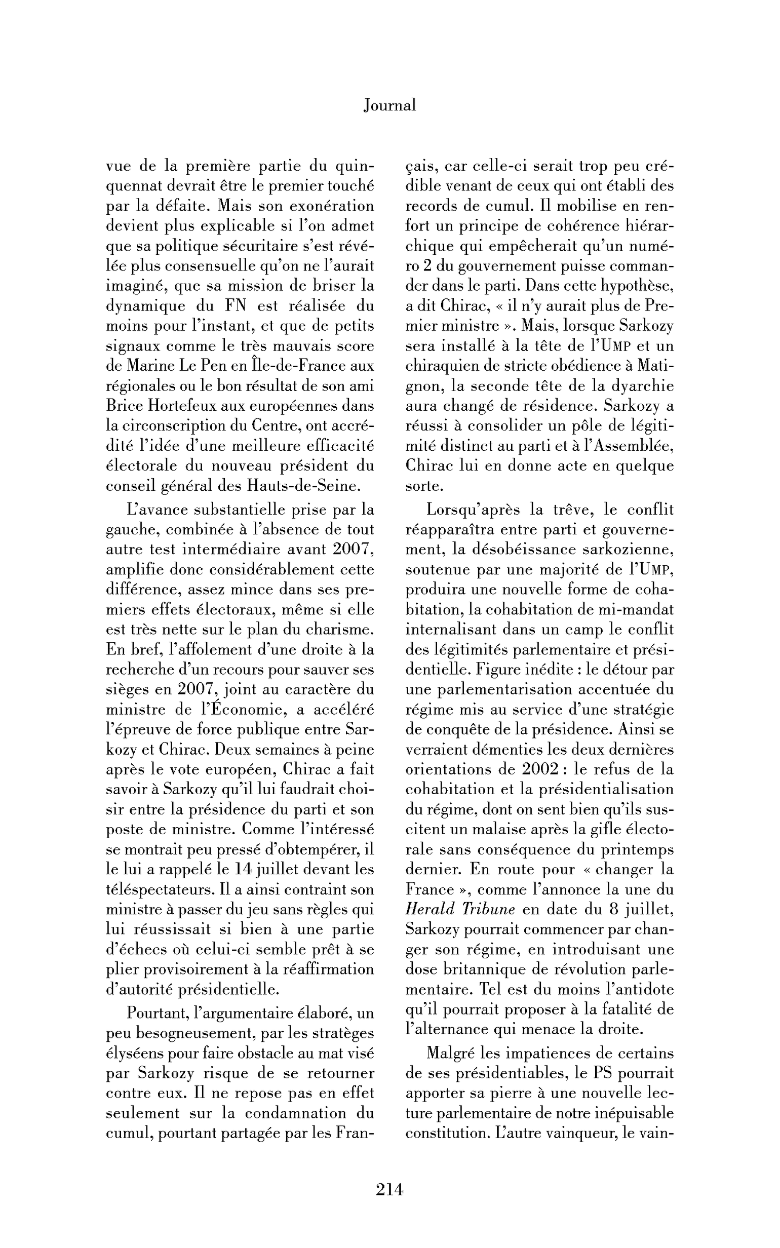 Le quinquennat guetté par la parlementarisation