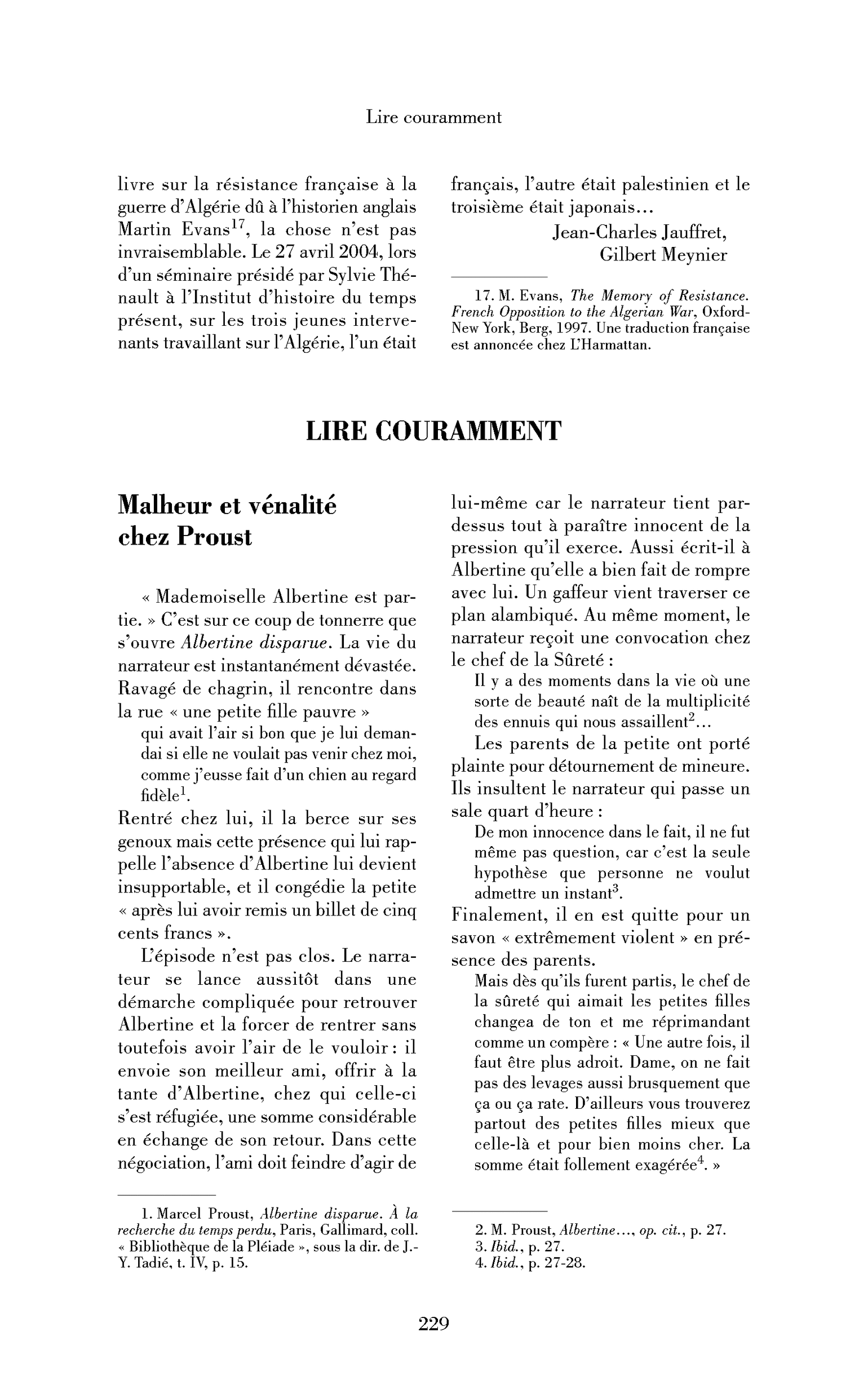 Malheur et vénalité chez Proust