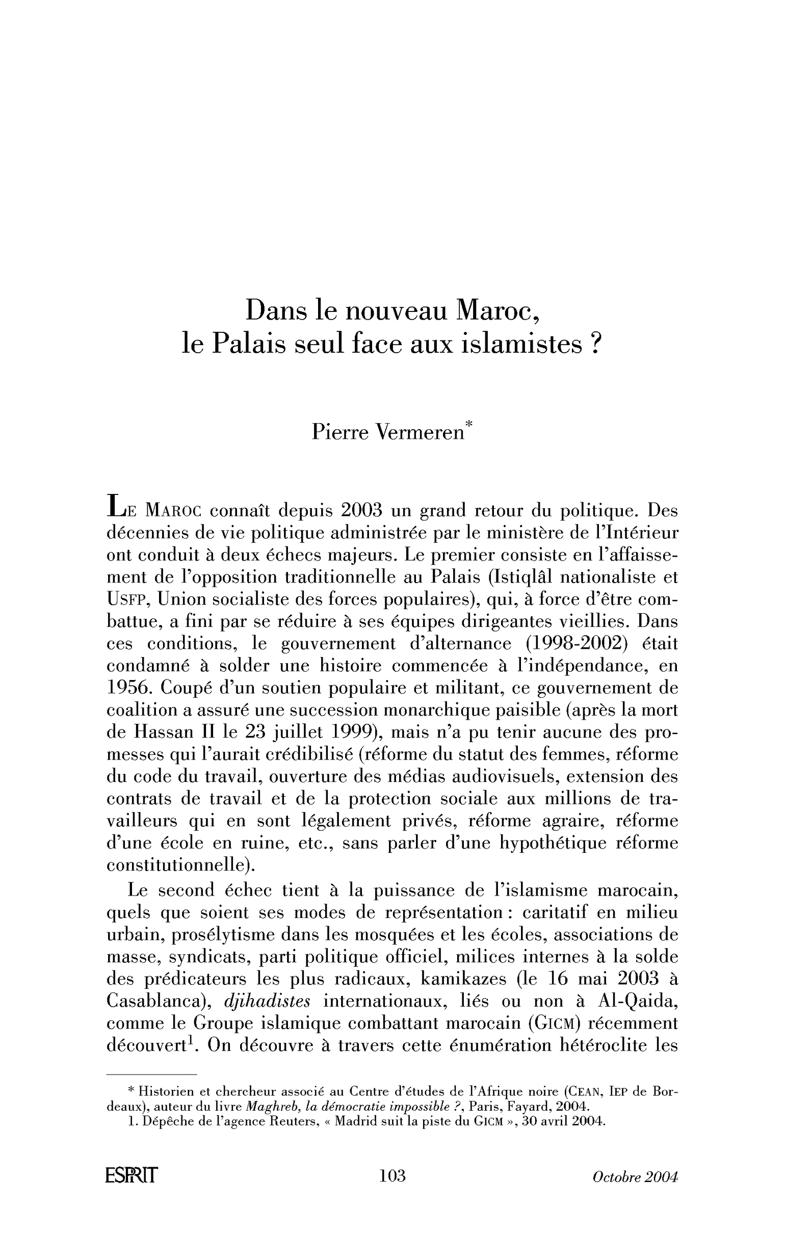 Dans le nouveau Maroc, le Palais seul face aux islamistes ?
