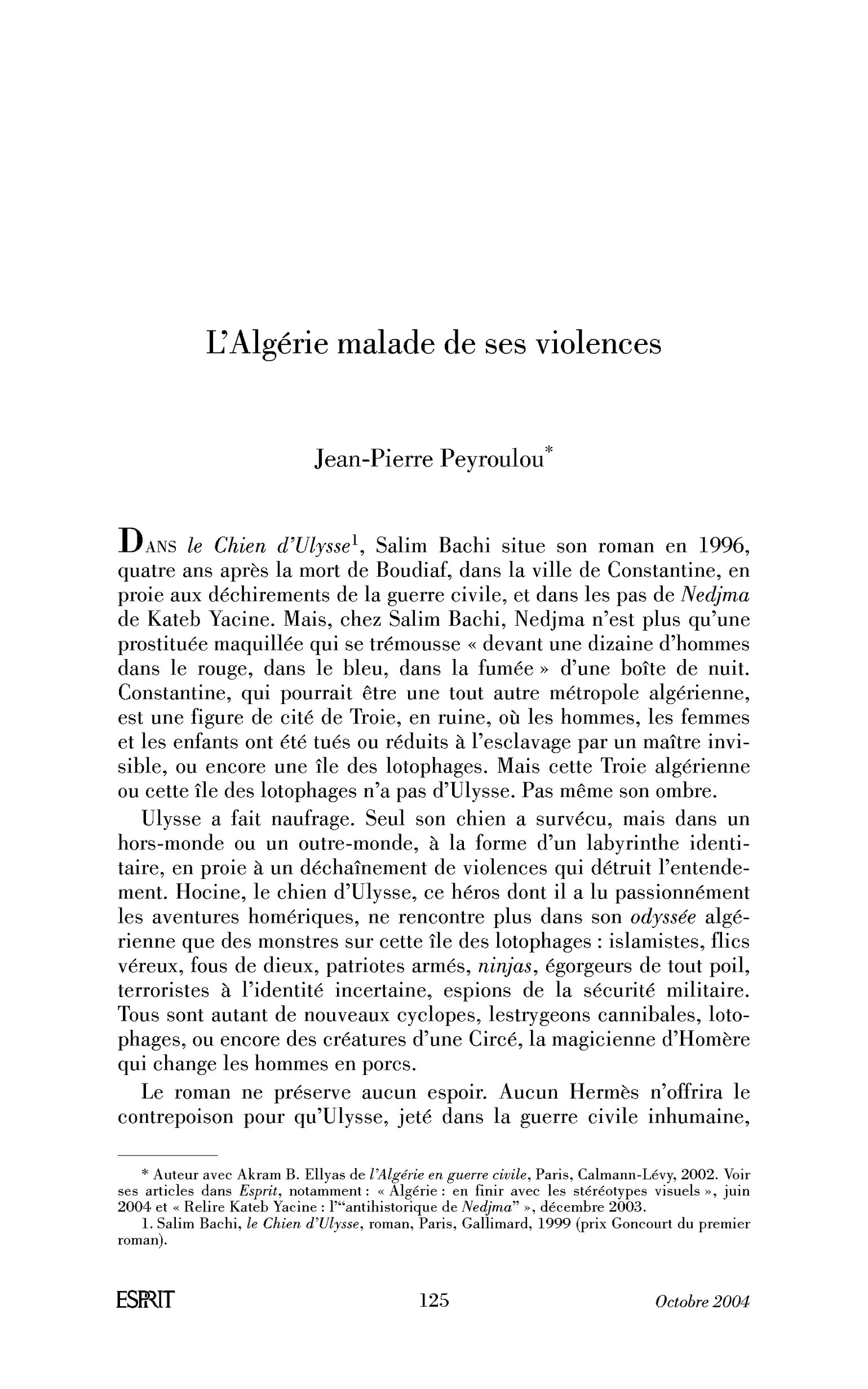 L’Algérie malade de ses violences