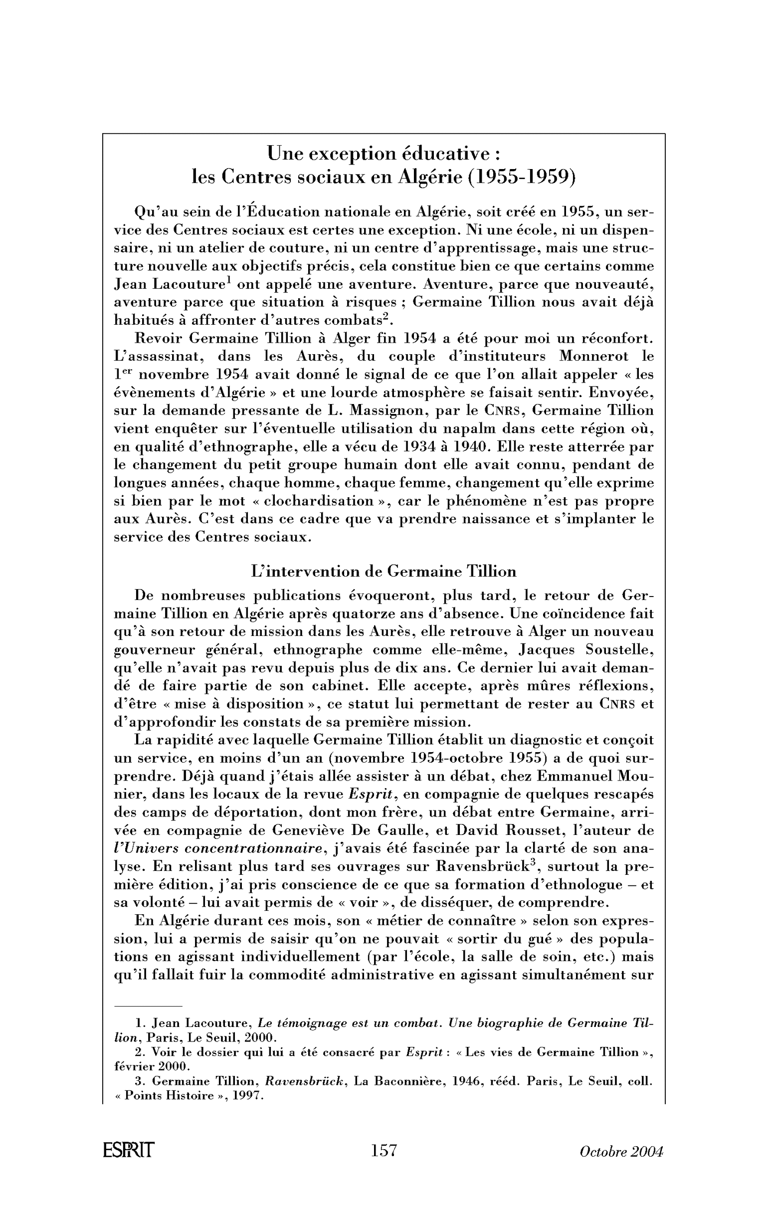 Retour sur le Rapport sur les camps de regroupement de Michel Rocard (1959). (Encadré)