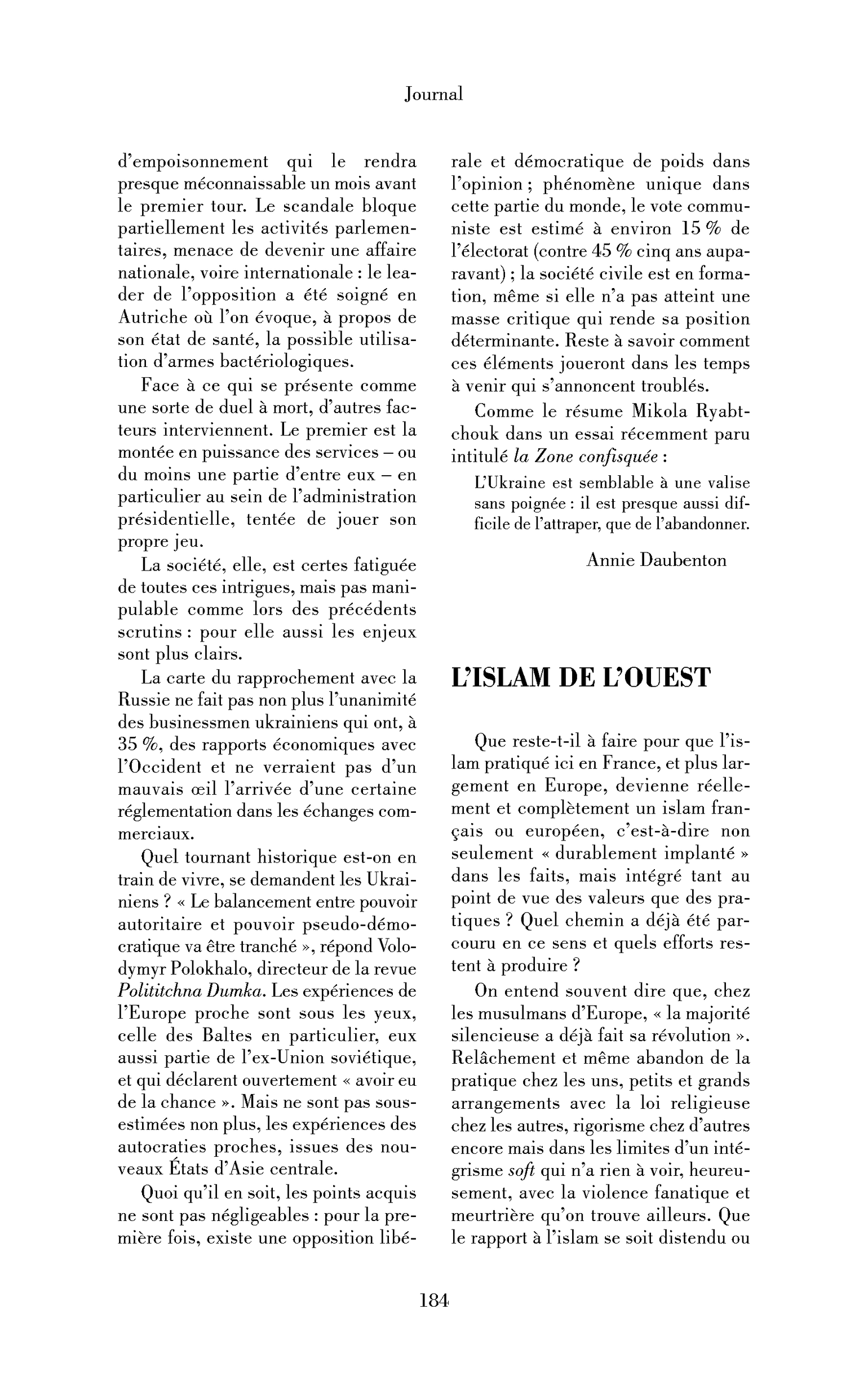 L’Islam de l’Ouest