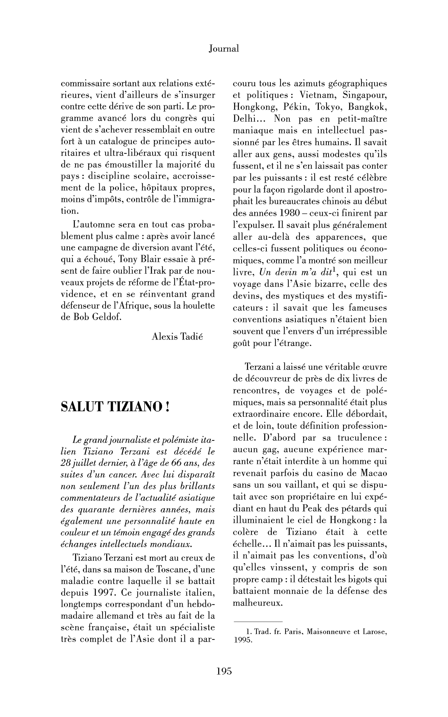 Salut Tiziano!