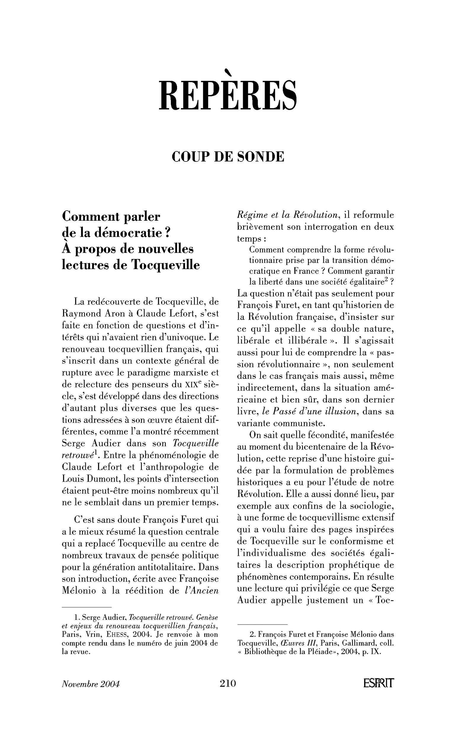Comment parler de la démocratie?