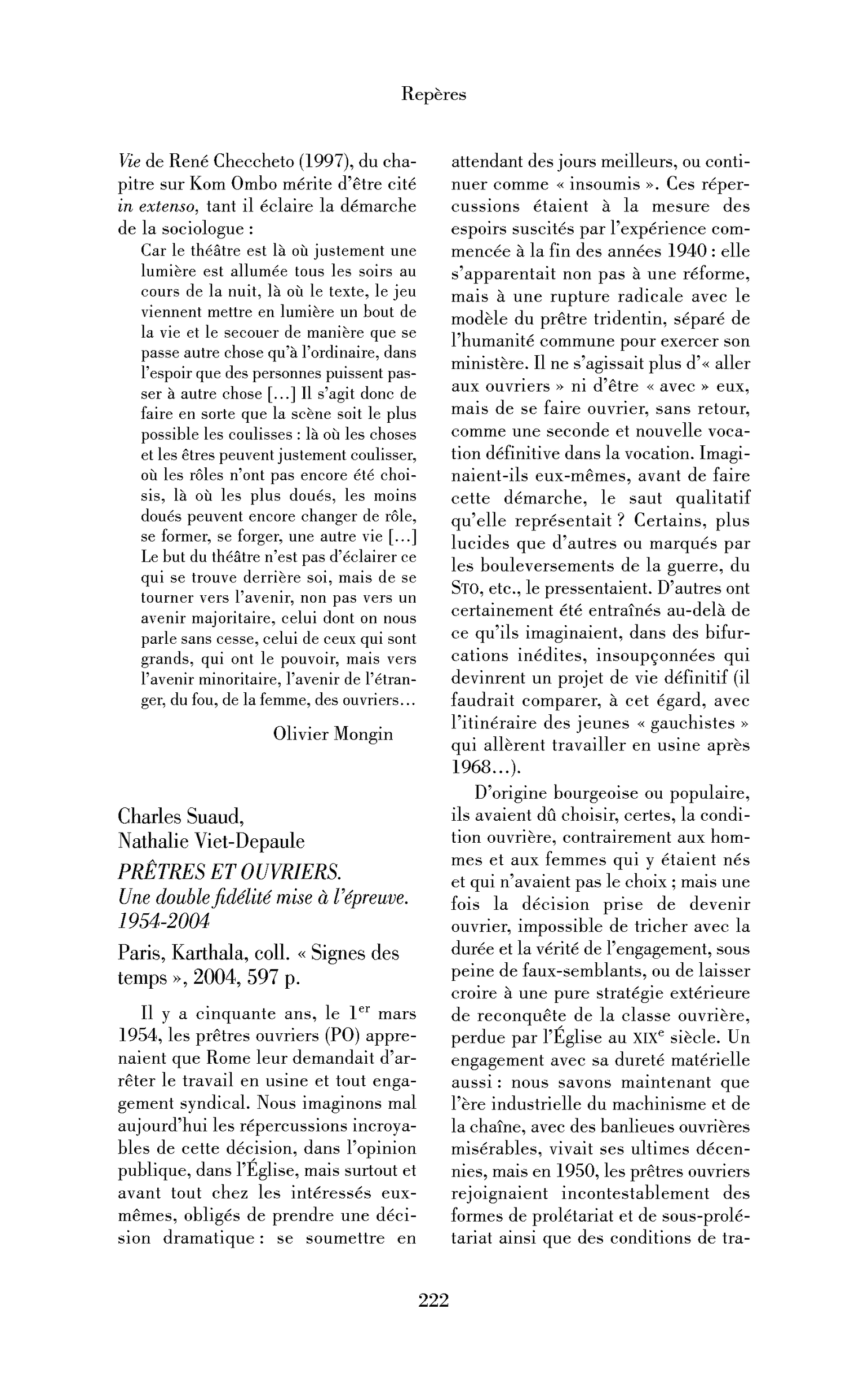 Charles Suaud, Nathalie Viet-Depaule: Prêtres et ouvriers.