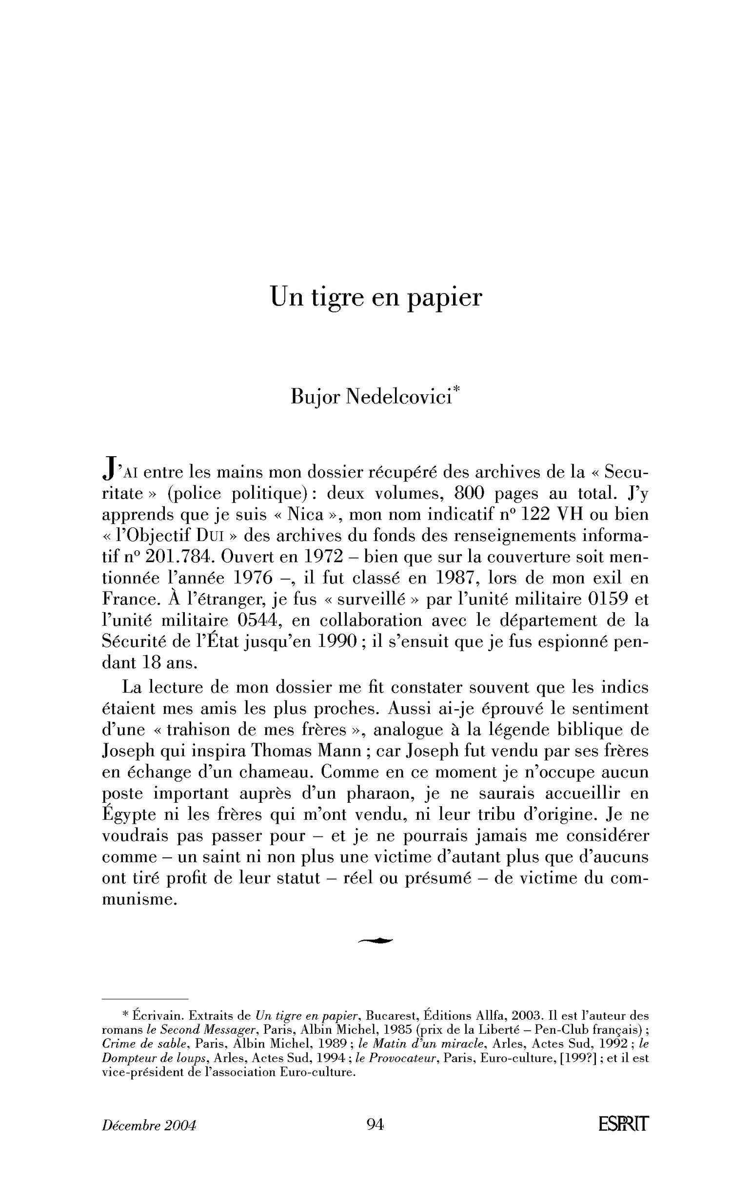 Un tigre en papier