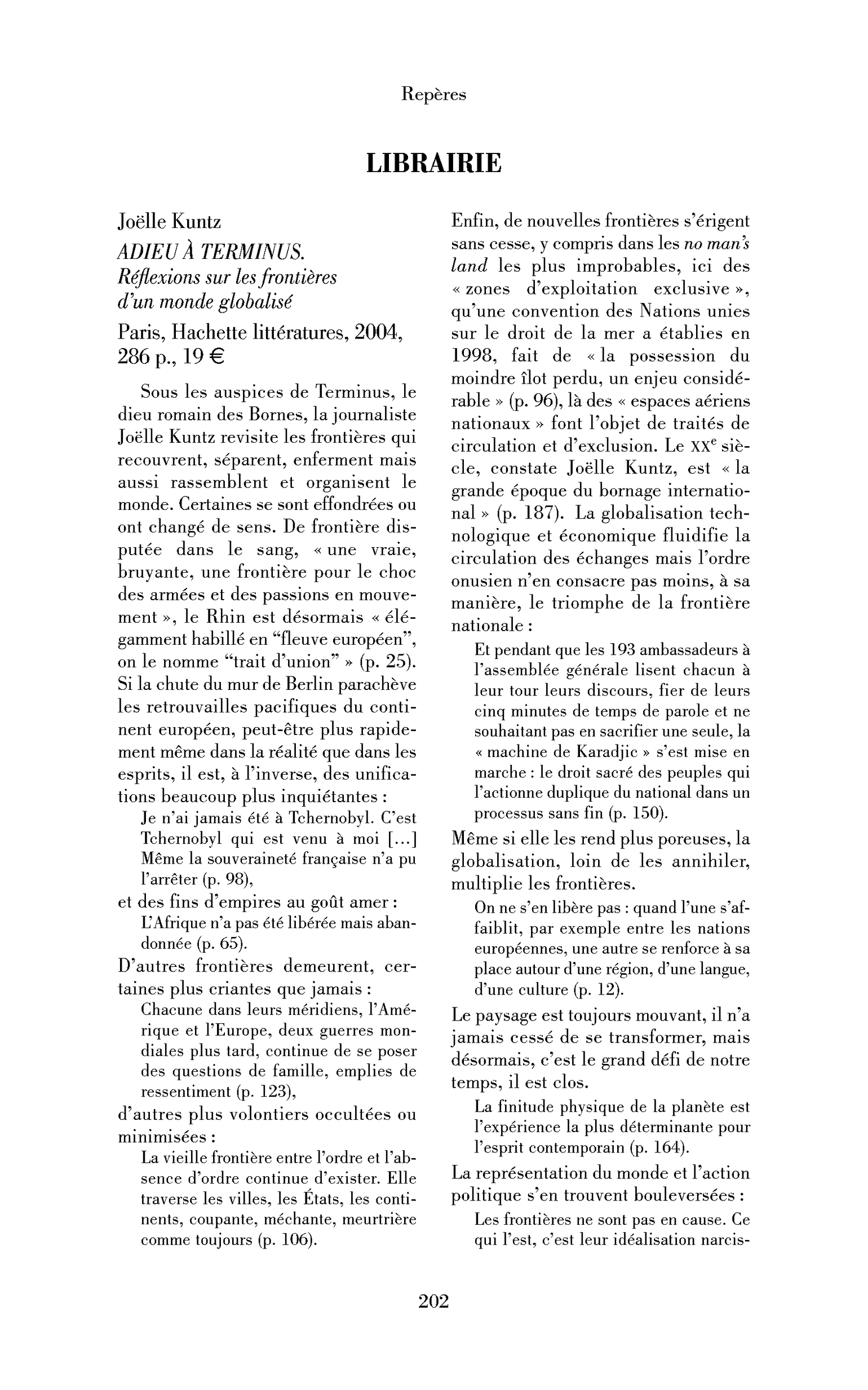 Joëlle Kuntz: Adieu à Terminus