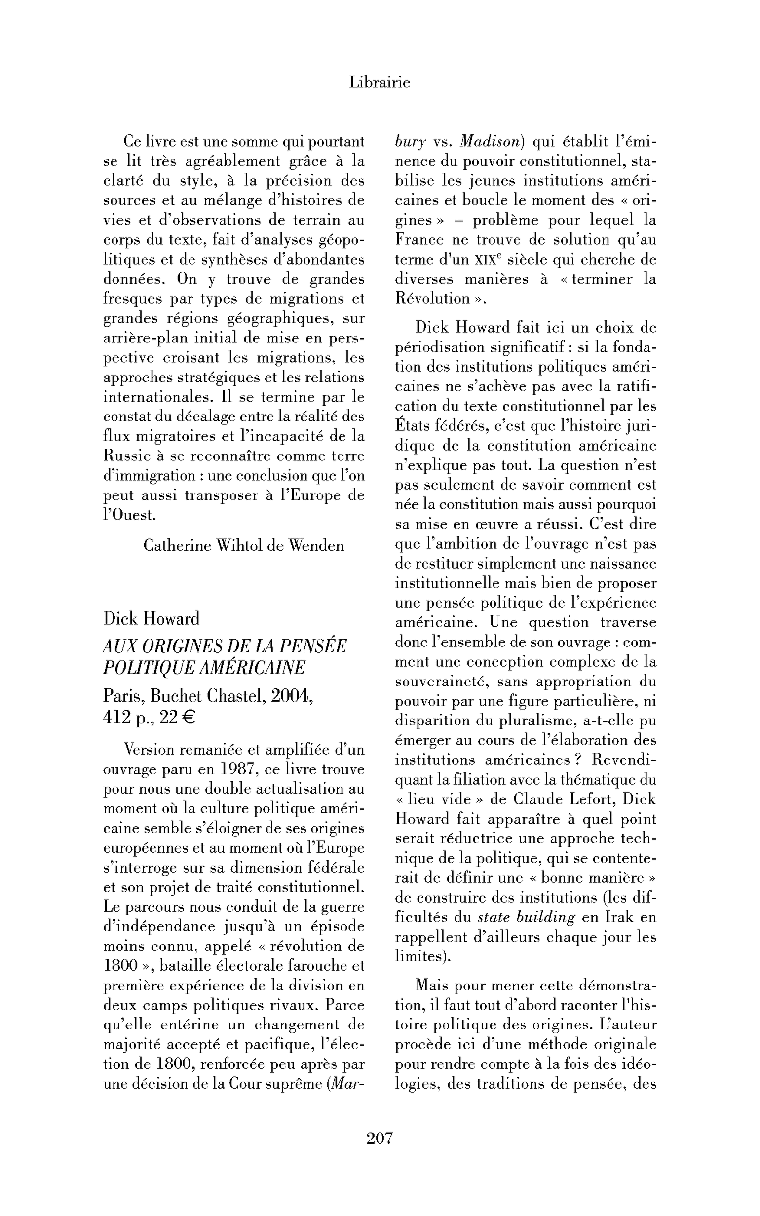 Dick Howard: Aux origines de la pensée politique américaine