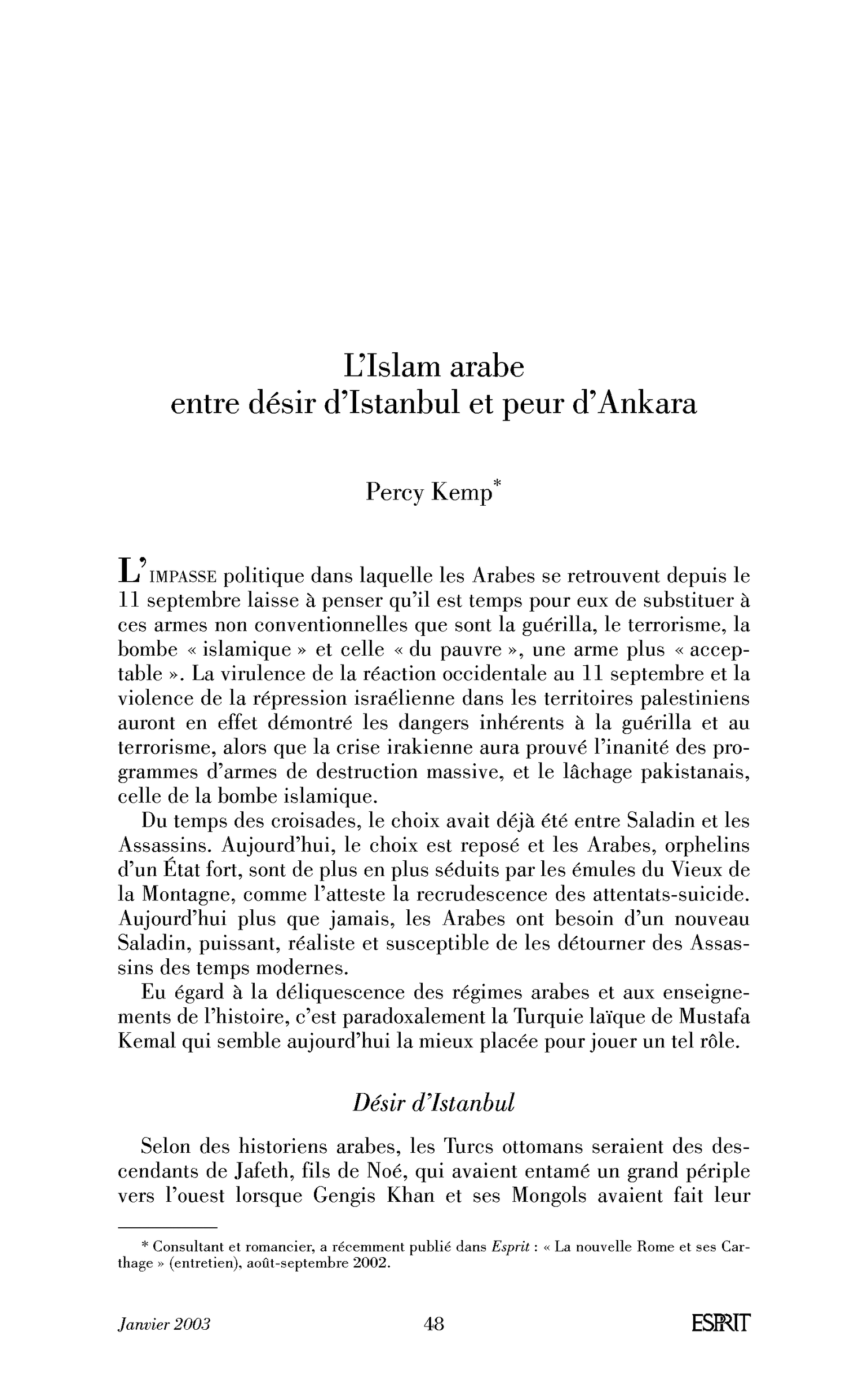 L’Islam arabe entre désir d’Istanbul et peur d’Ankara