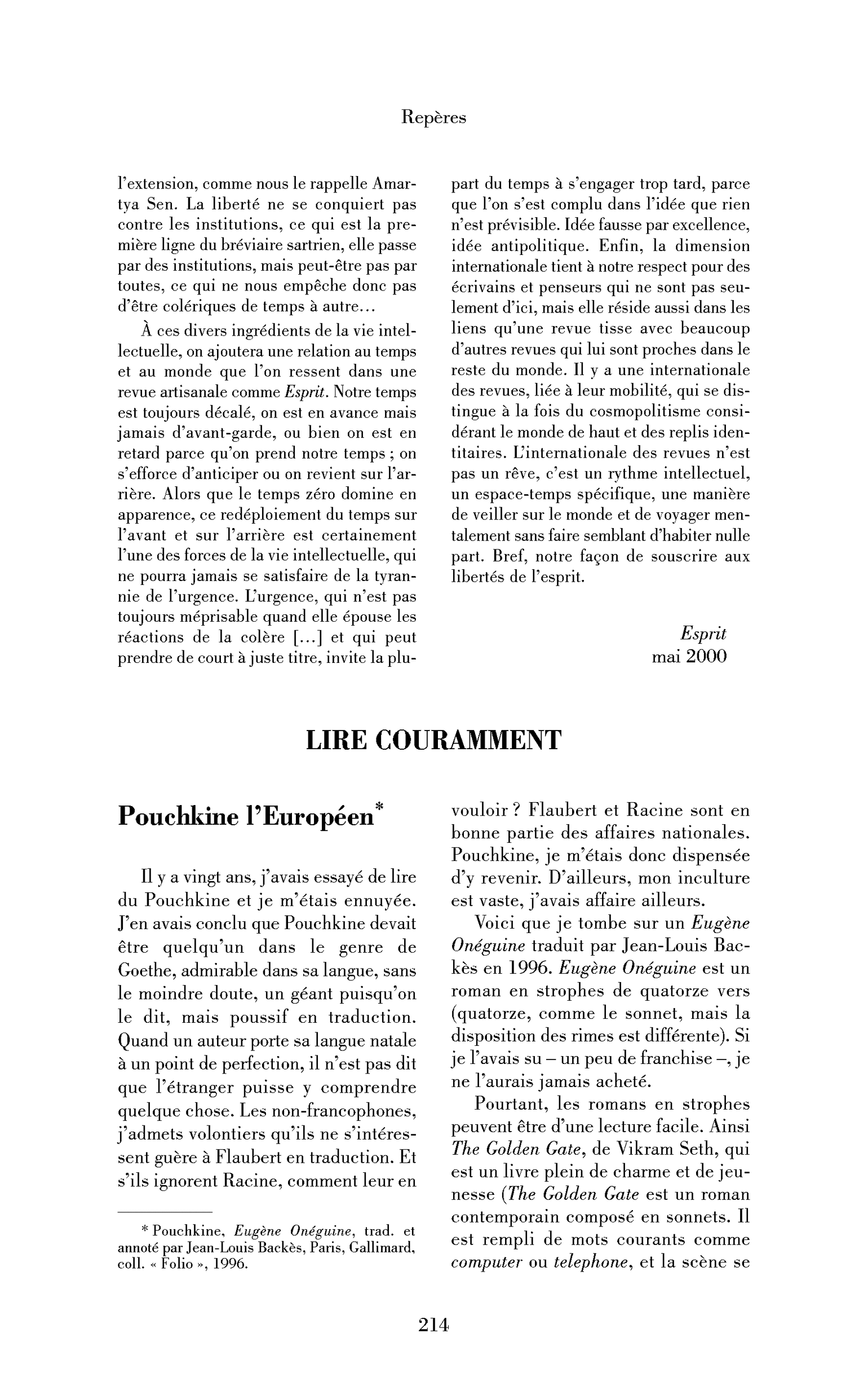 Pouchkine l’Européen