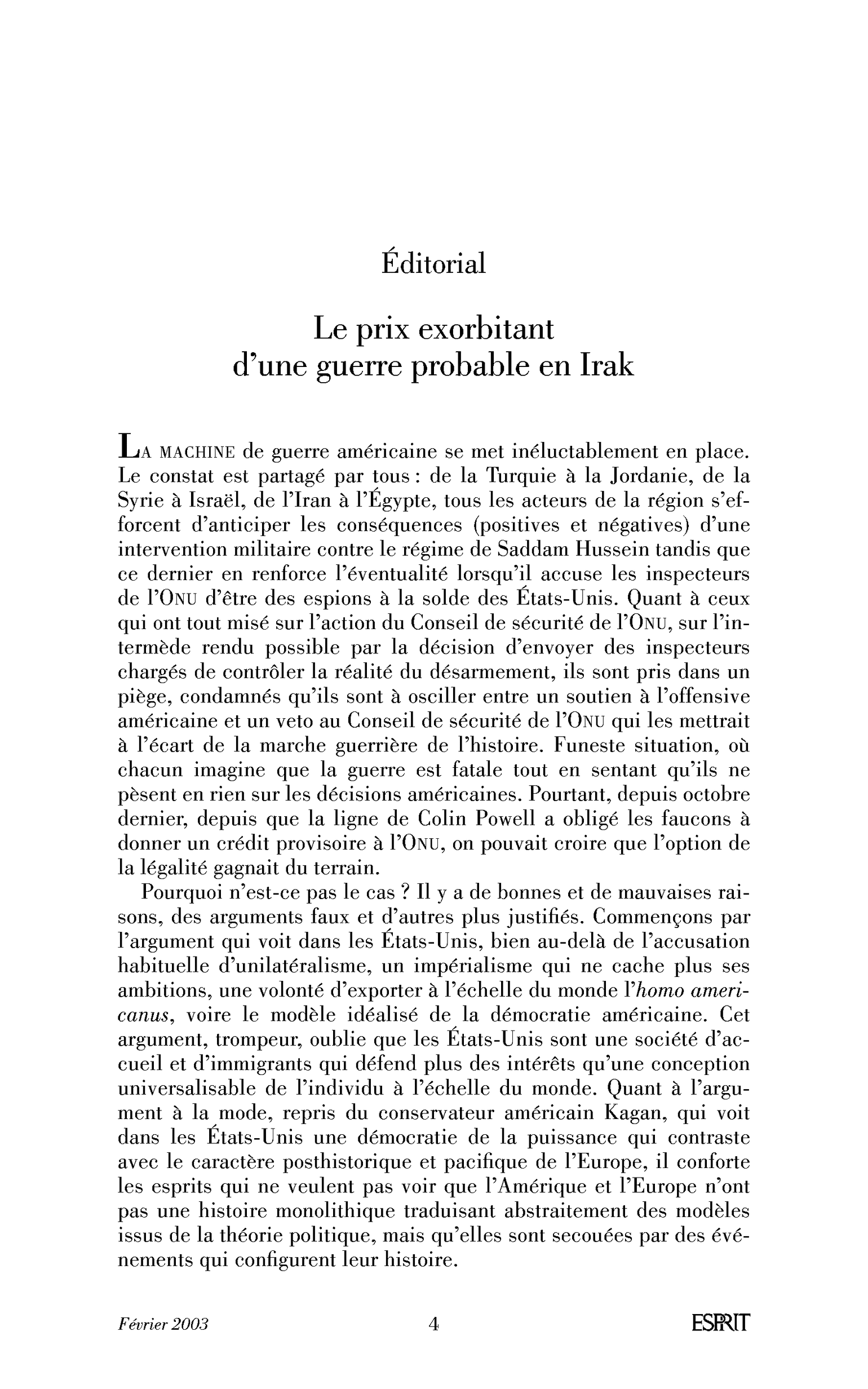 Le prix exorbitant d’une guerre probable en Irak