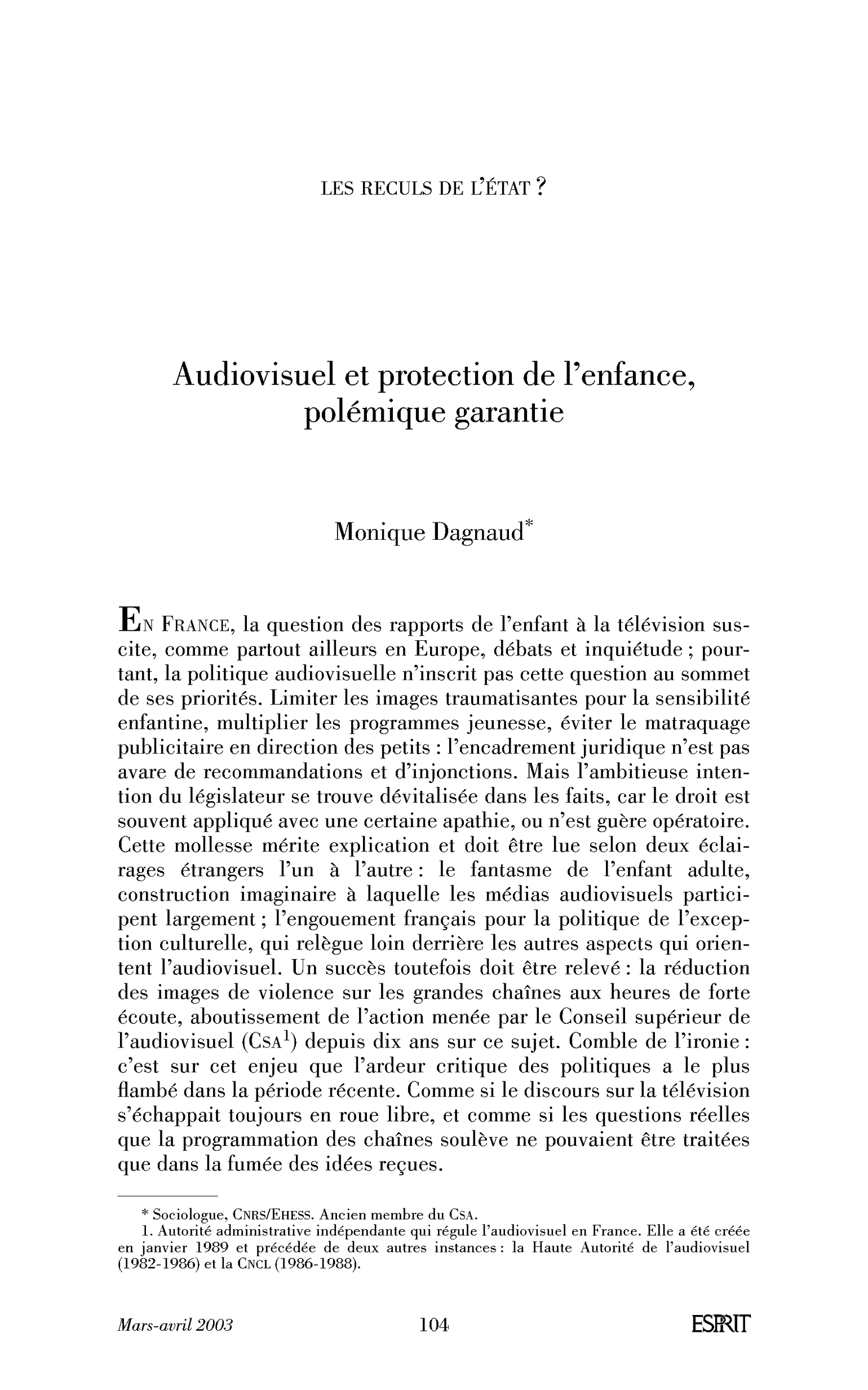 Audiovisuel et protection de l’enfance, polémique garantie