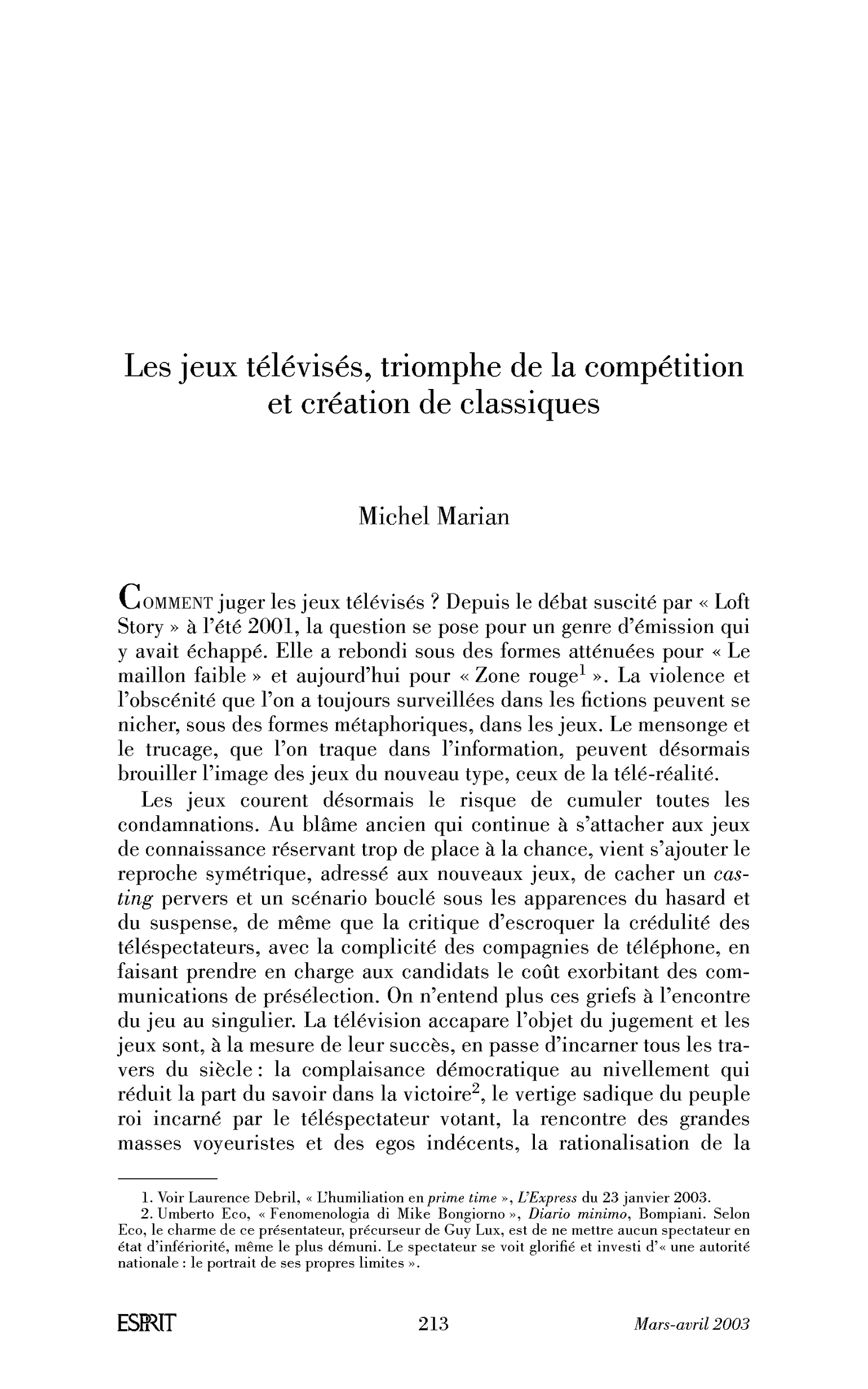 Les jeux télévisés, triomphe de la compétition et création de classiques