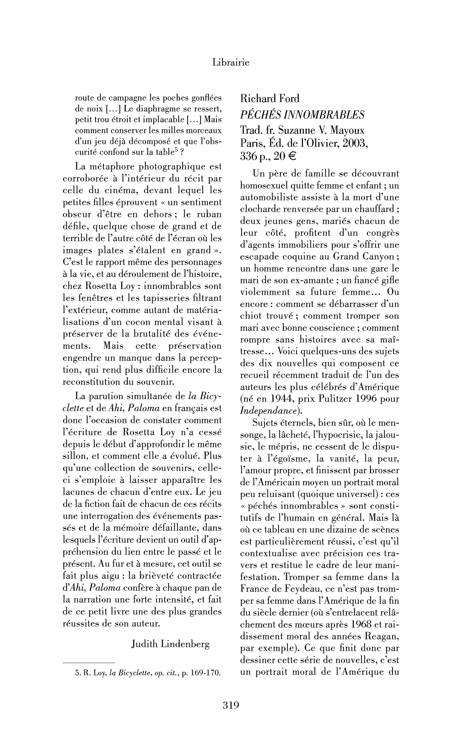 Richard Ford: Péchés innombrables