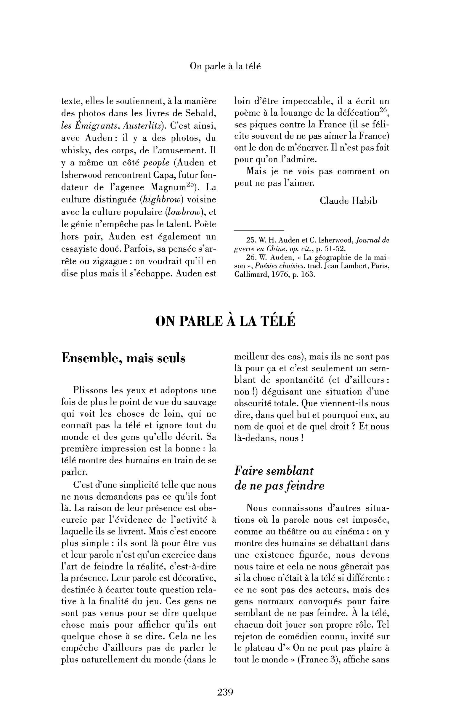 Ensemble, mais seuls