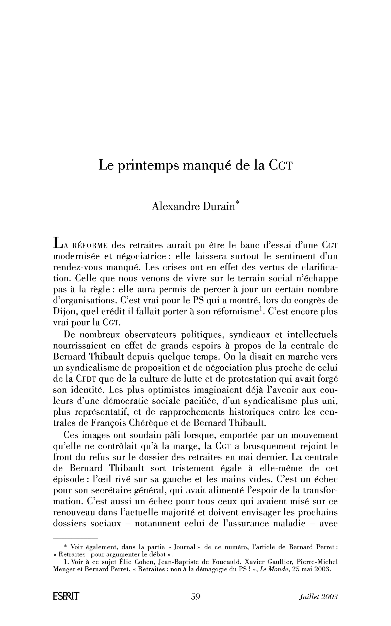 Le printemps manqué de la CGT