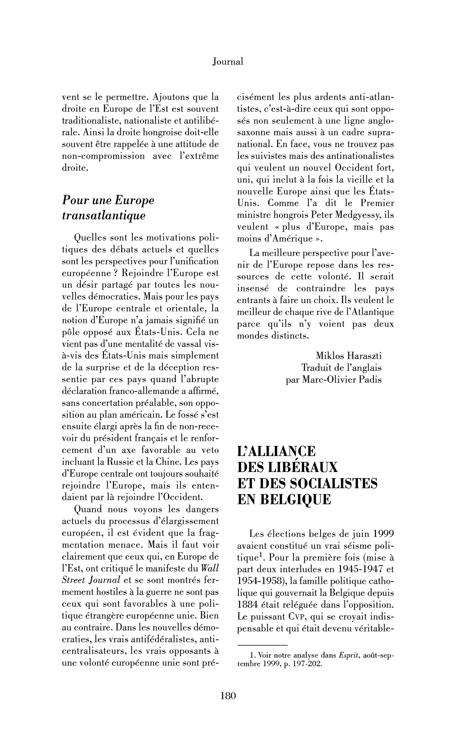 L’alliance des libéraux et des socialistes en Belgique