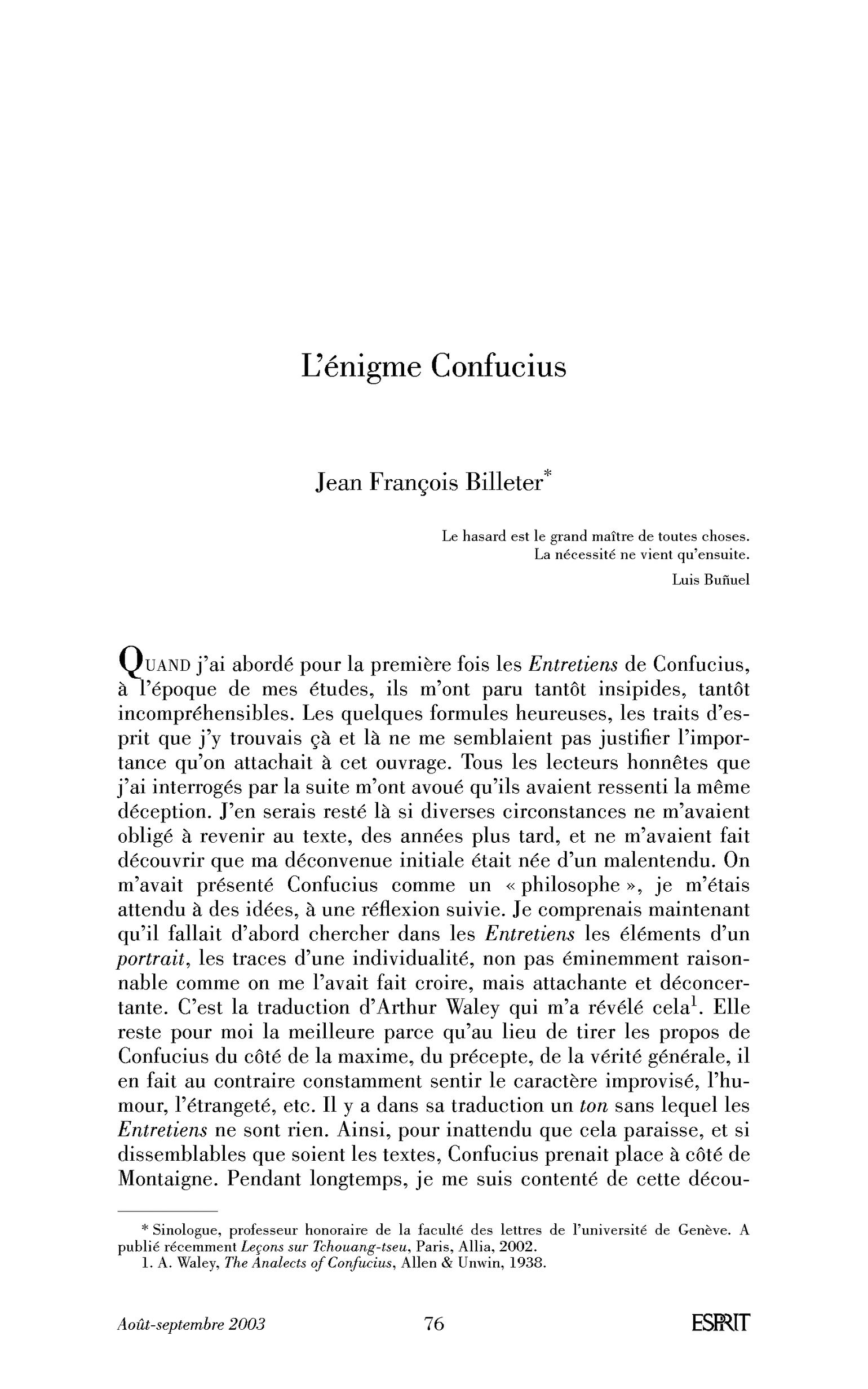 L’énigme Confucius