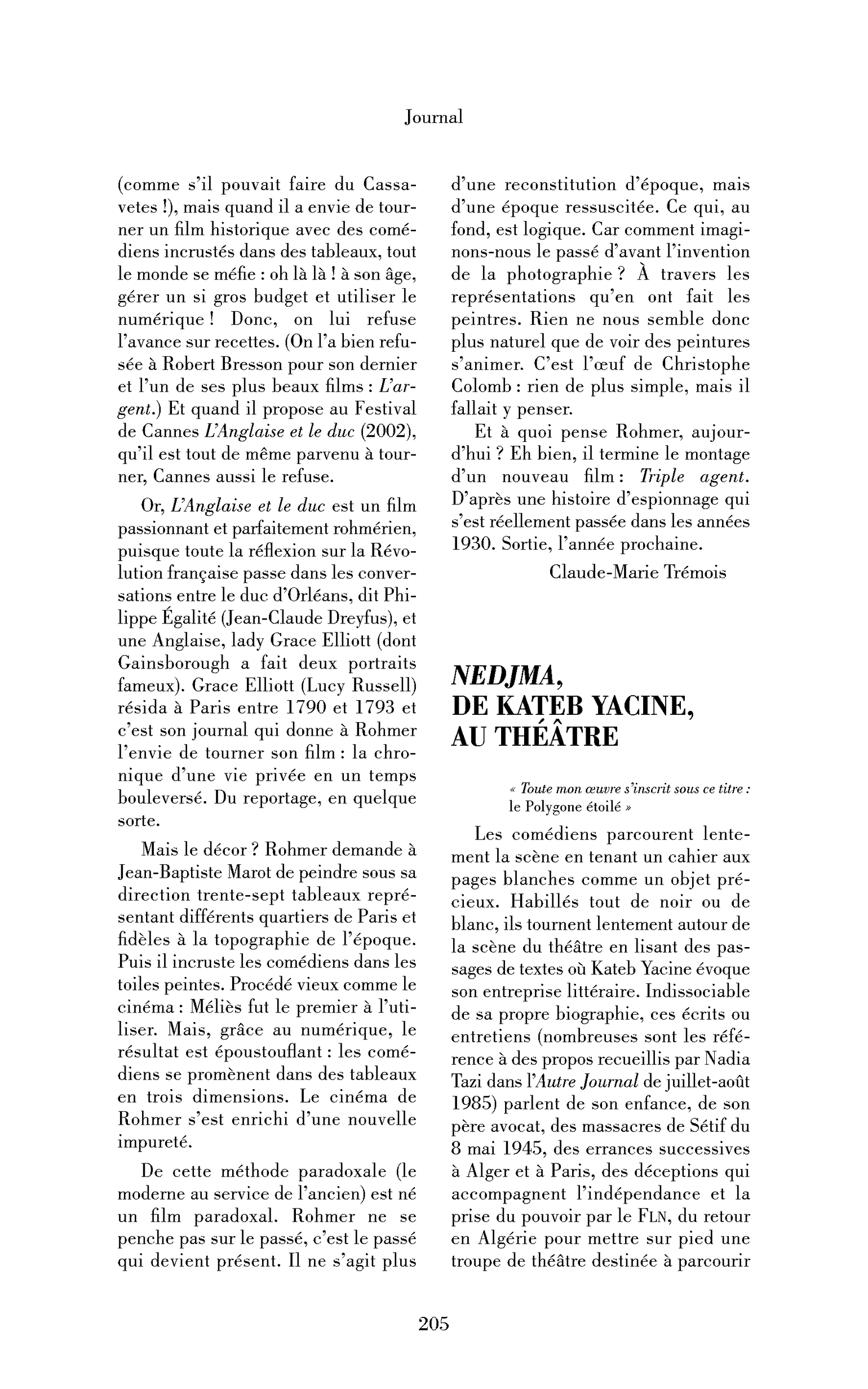 Nedjma, de Kateb Yacine, au théâtre