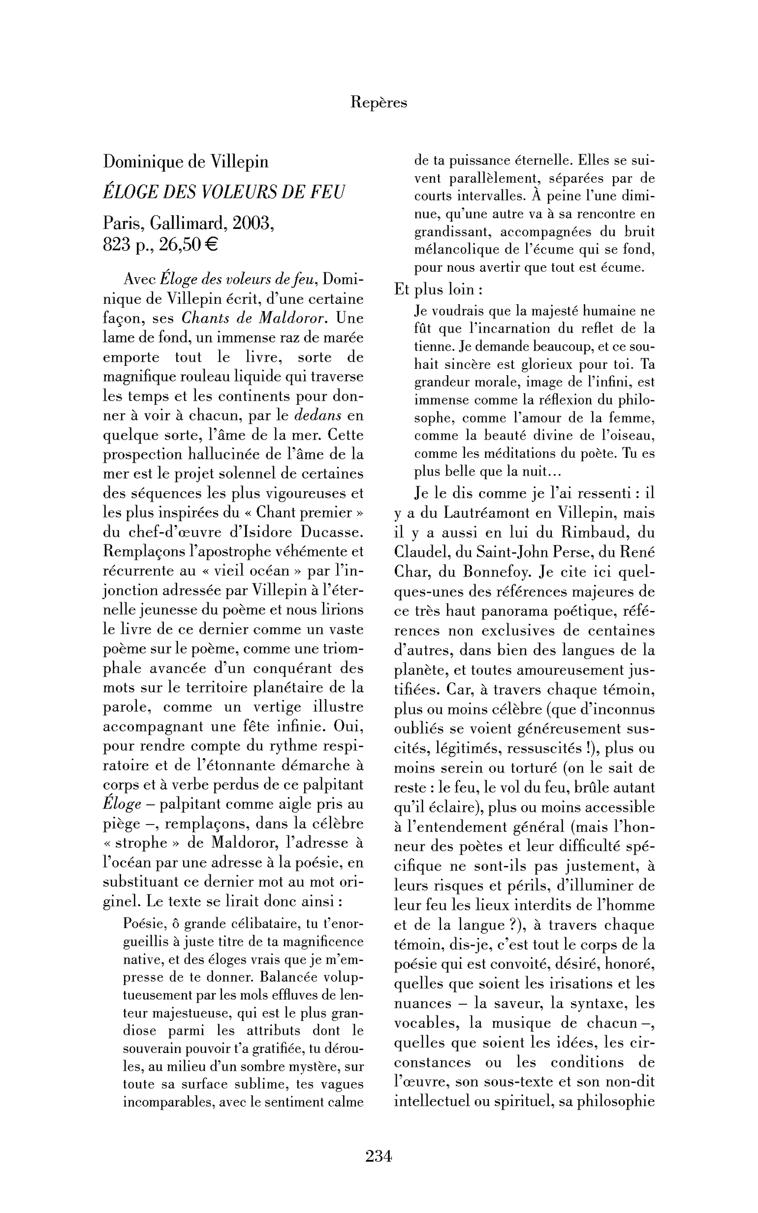 Dominique de Villepin: Éloge des voleurs de feu